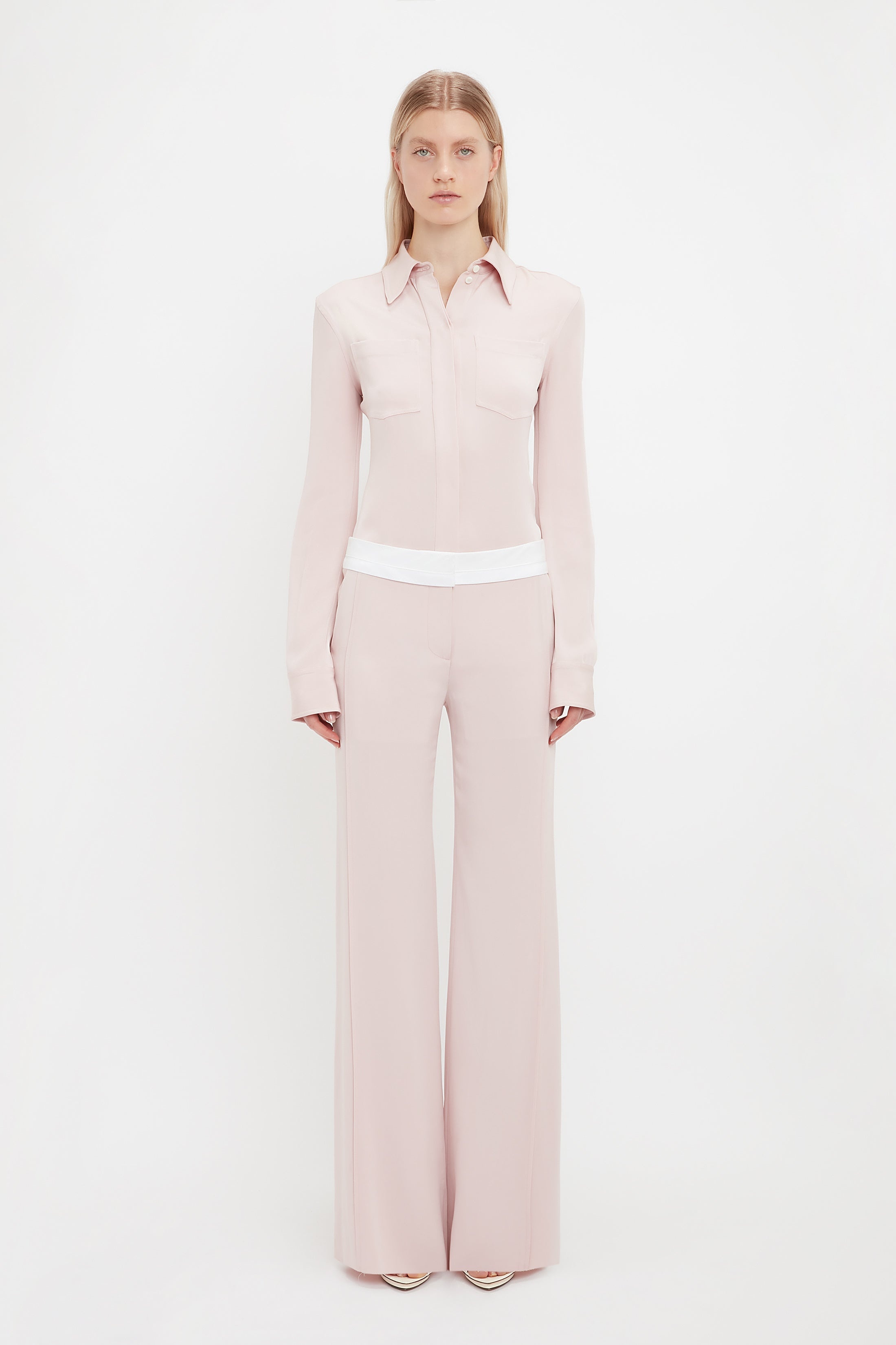 Side Panel Trouser In Blush - 2
