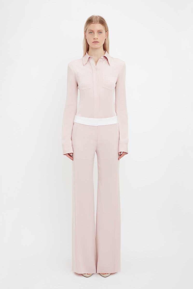 Victoria Beckham Side Panel Trouser In Blush outlook