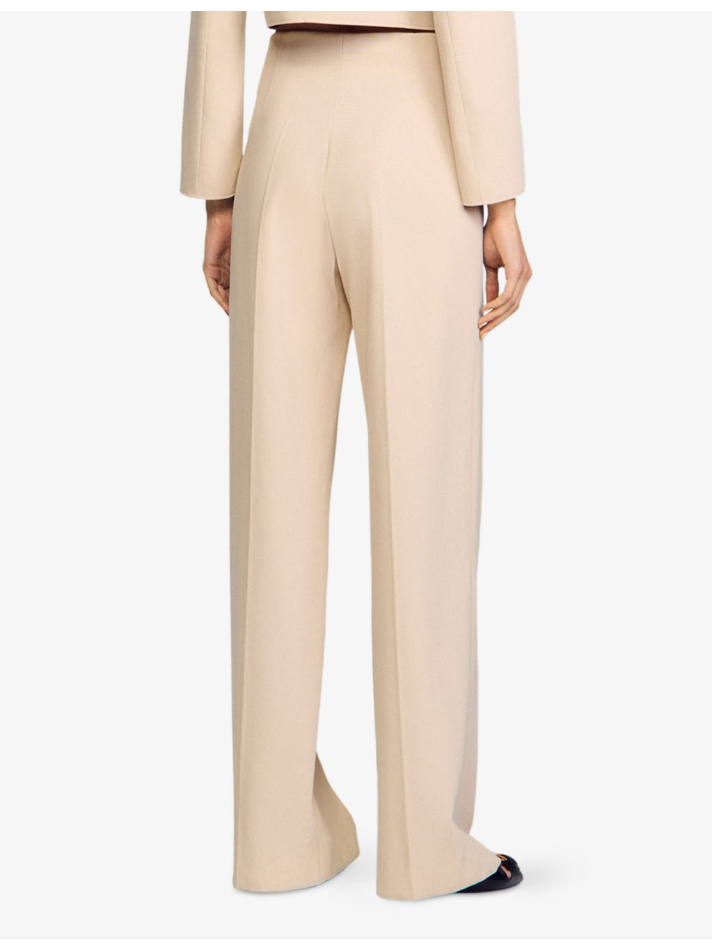 Button-Embellished Wide-Leg High-Rise Cotton Trousers - 4