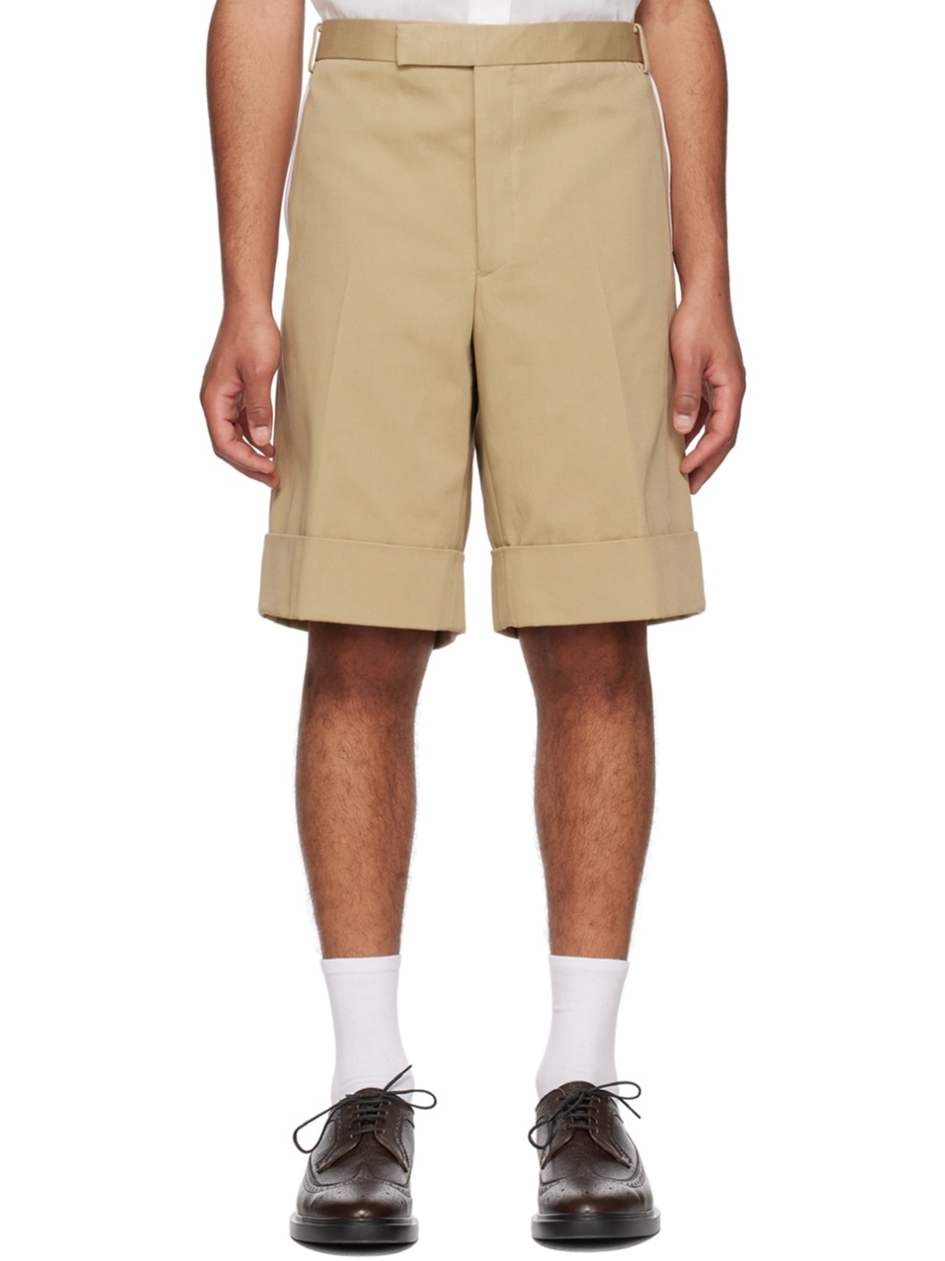 Beige Super Low-Rise Shorts - 1