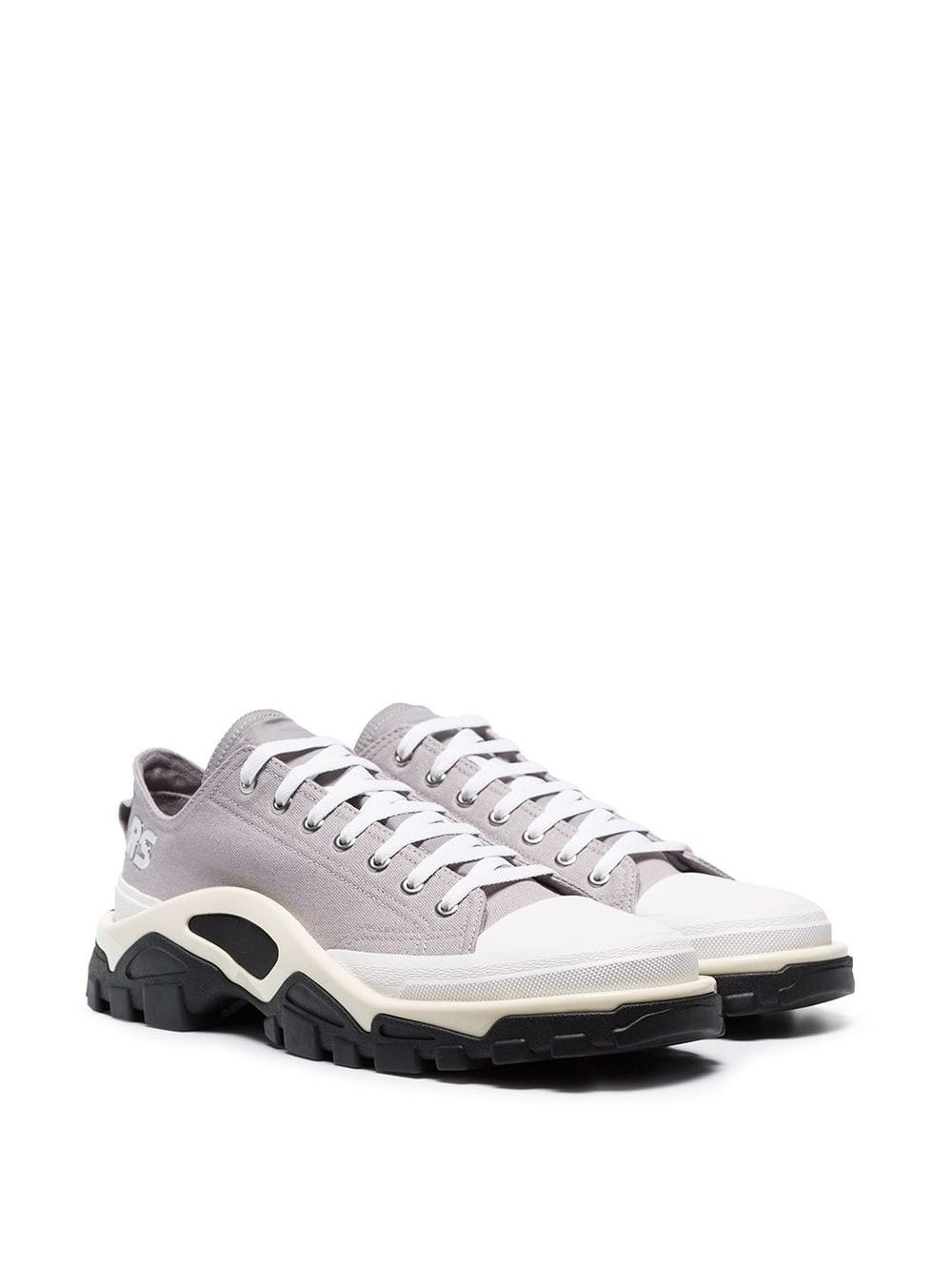 x Raf Simons Detroit Runner contrast sole low-top cotton sneakers - 3