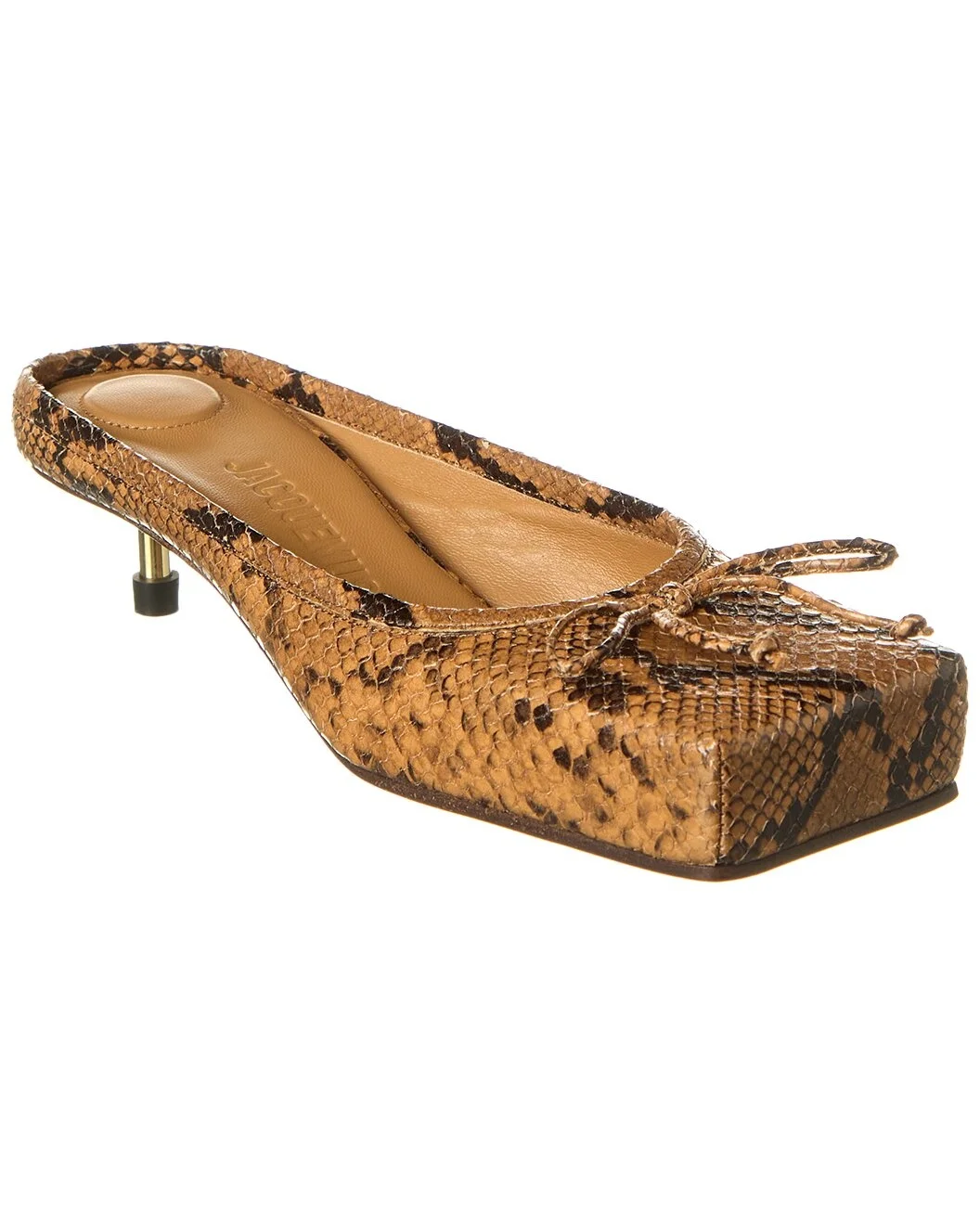 Jacquemus Snake-Embossed Leather Mule - 1