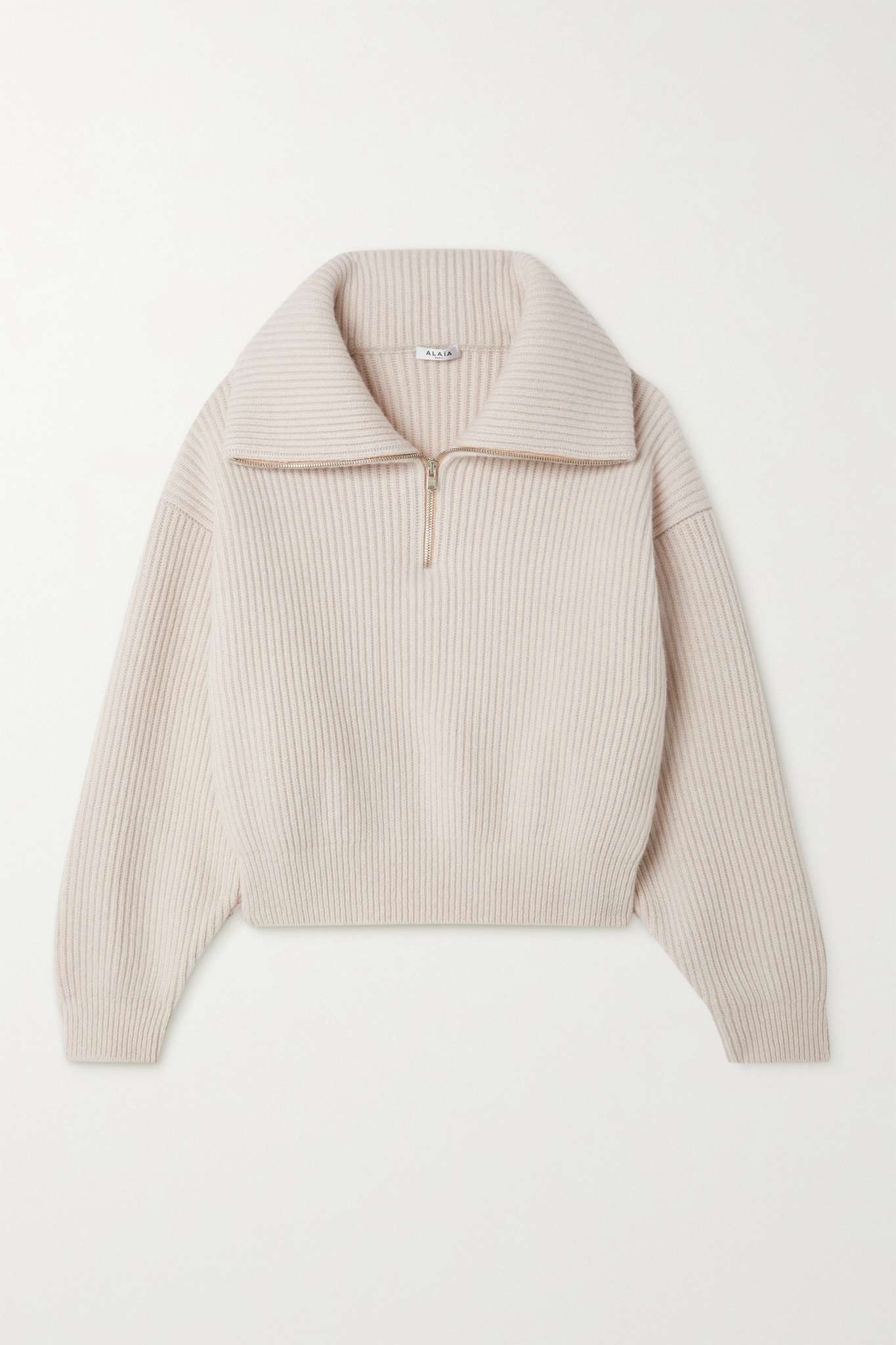 Ribbed wool and cashmere-blend sweater - 1