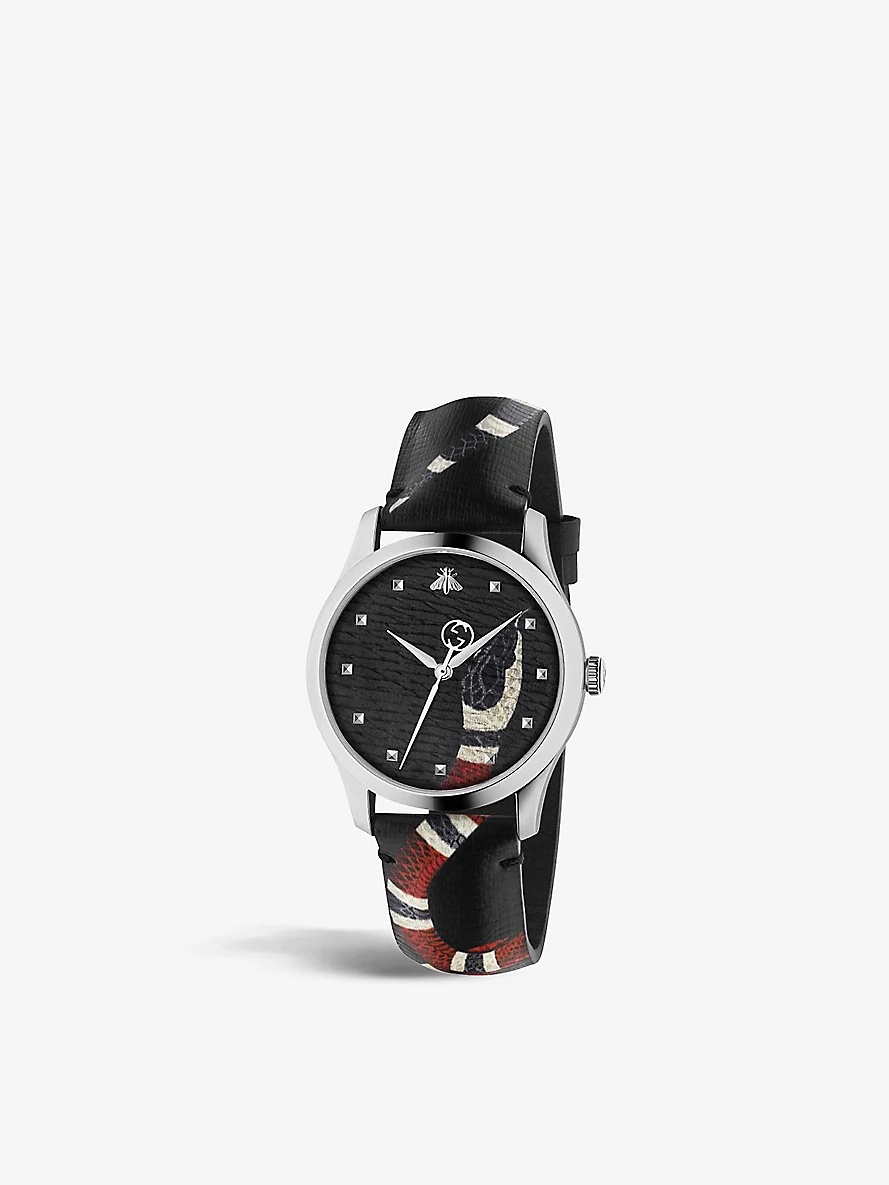 YA1264007 Le Marché Des Merveilles stainless-steel and leather quartz watch - 1