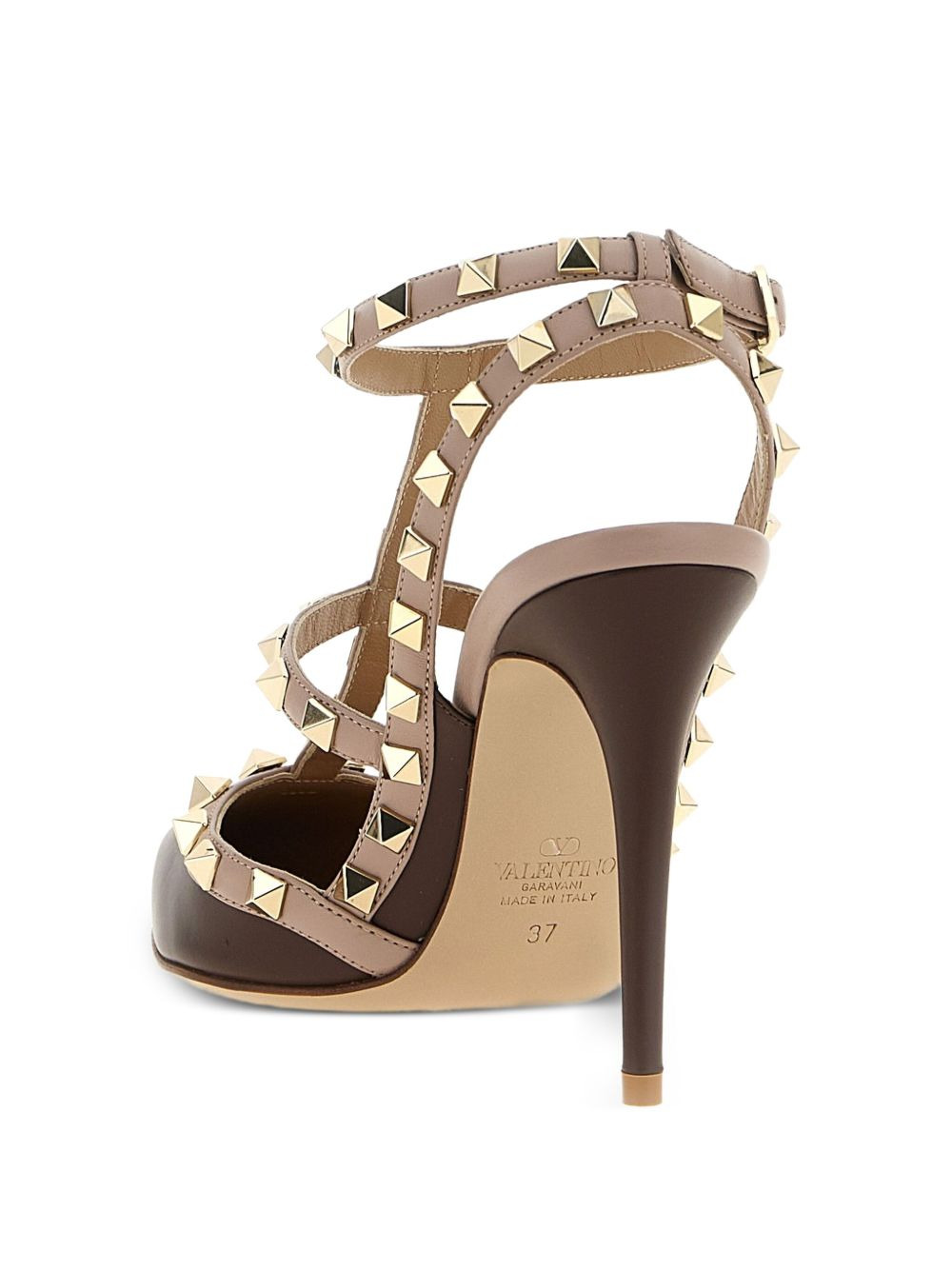 100mm Rockstud Caged leather pumps - 3