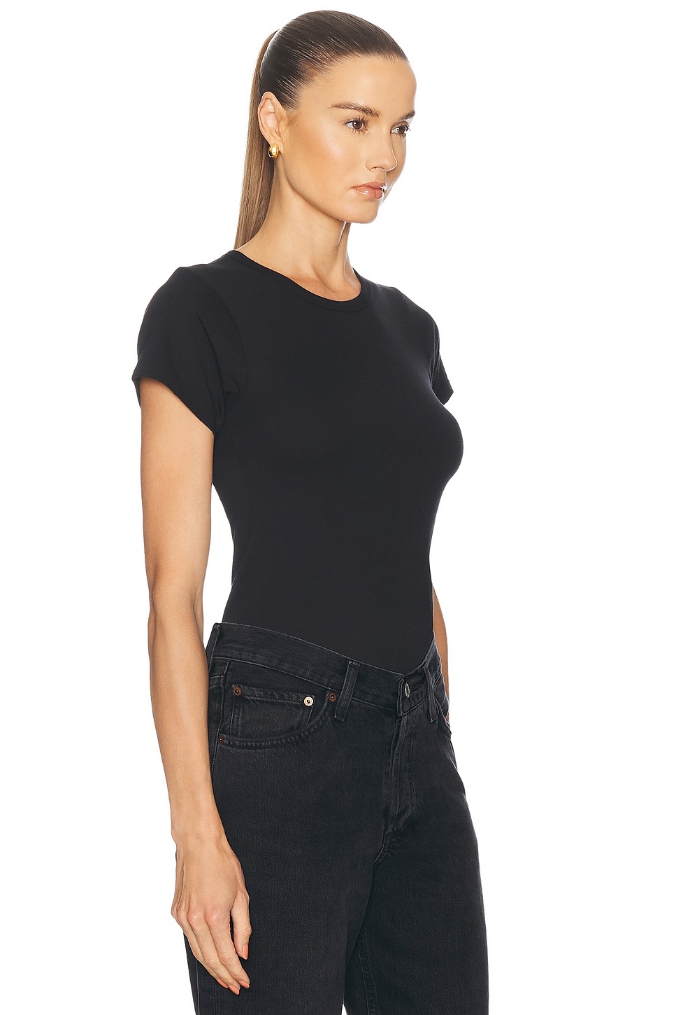 Fitted Crewneck Short Sleeve Top - 2
