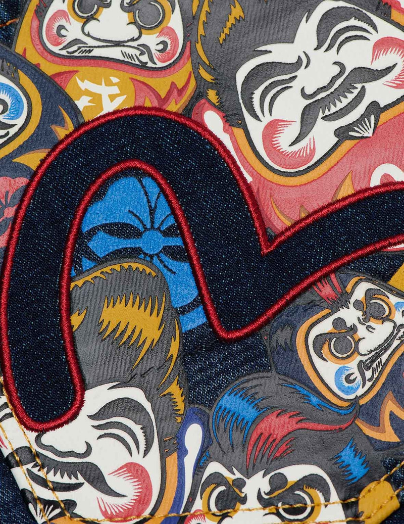 DARUMA AND LOGO CROPPED SLIM STRAIGHT FIT JEANS #2010 8