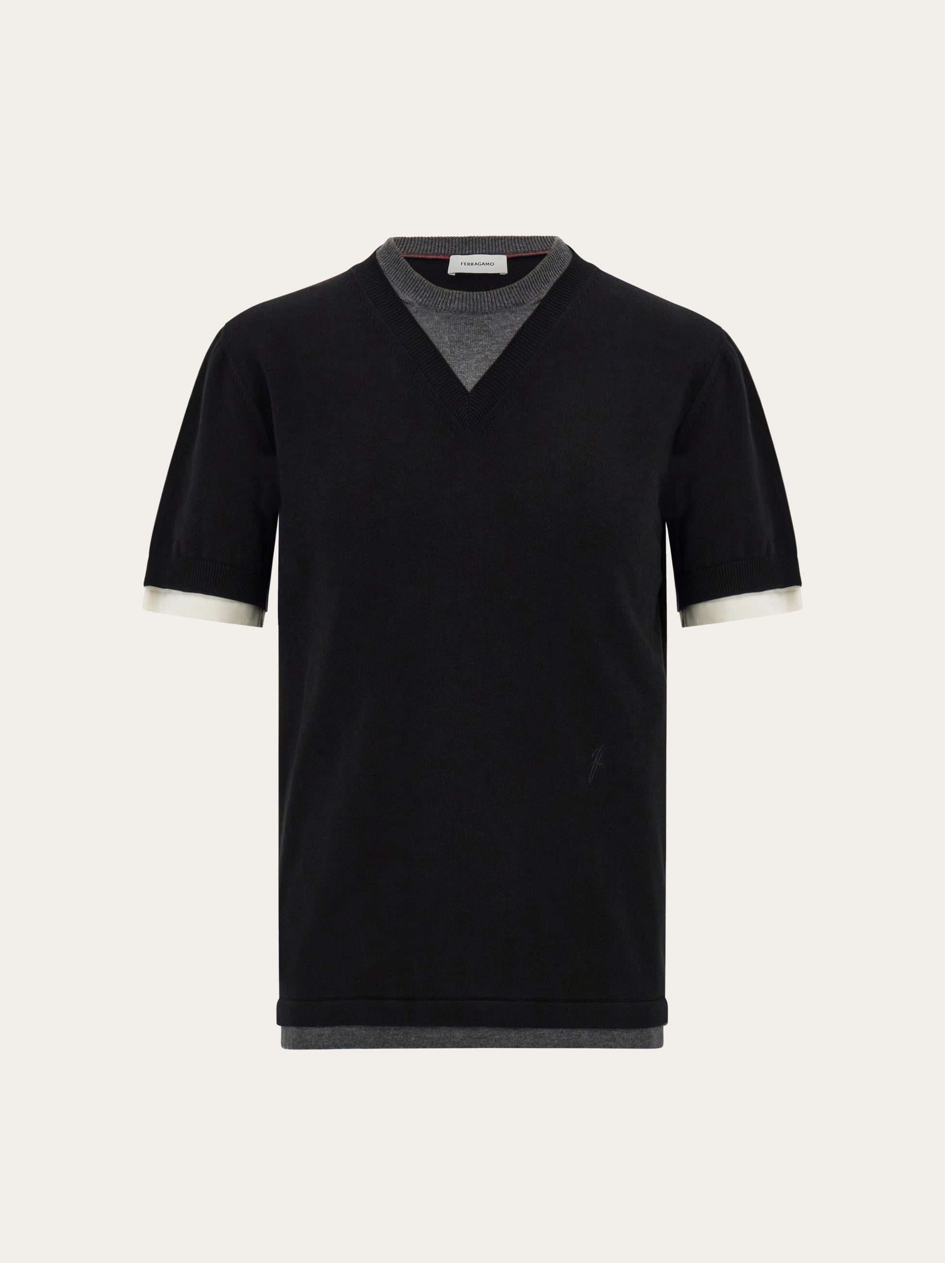 Layered knitted T-shirt - 1