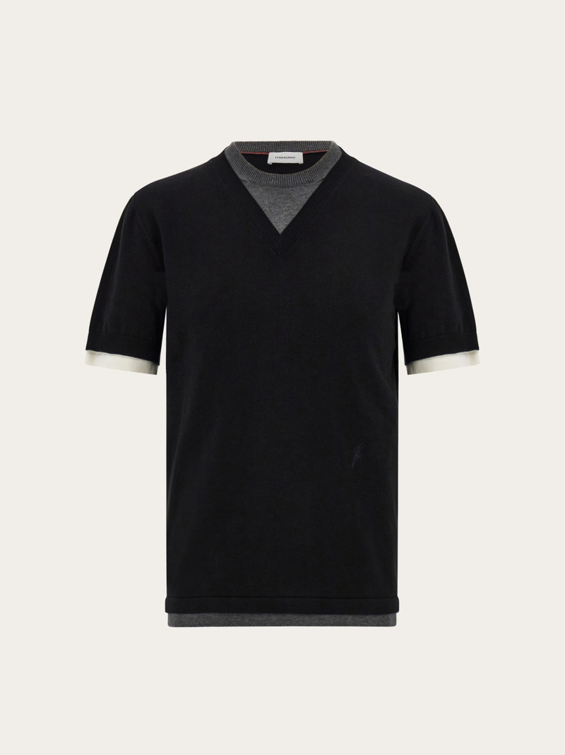 Layered knitted T-shirt 1