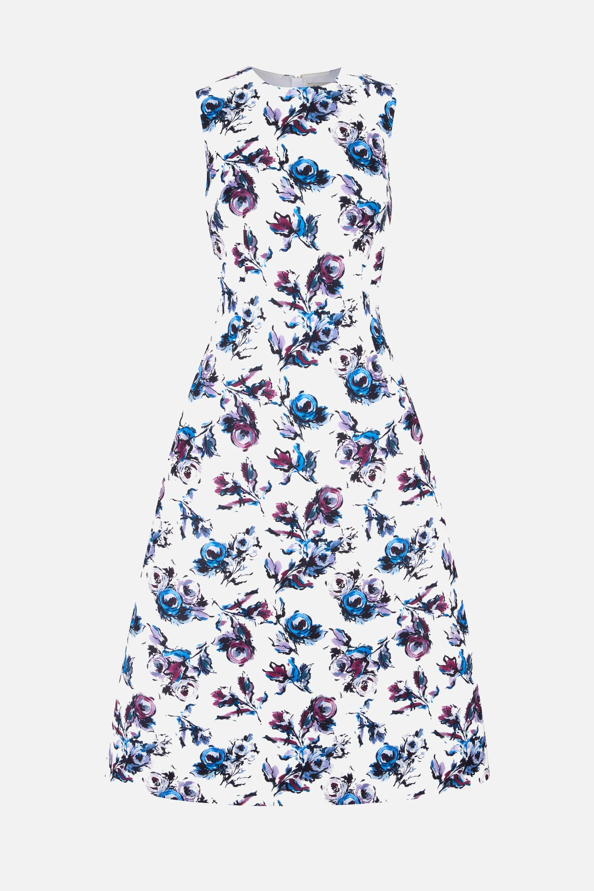 Rumi Dress In Purple & Blue Floral Print Genzianella - 1