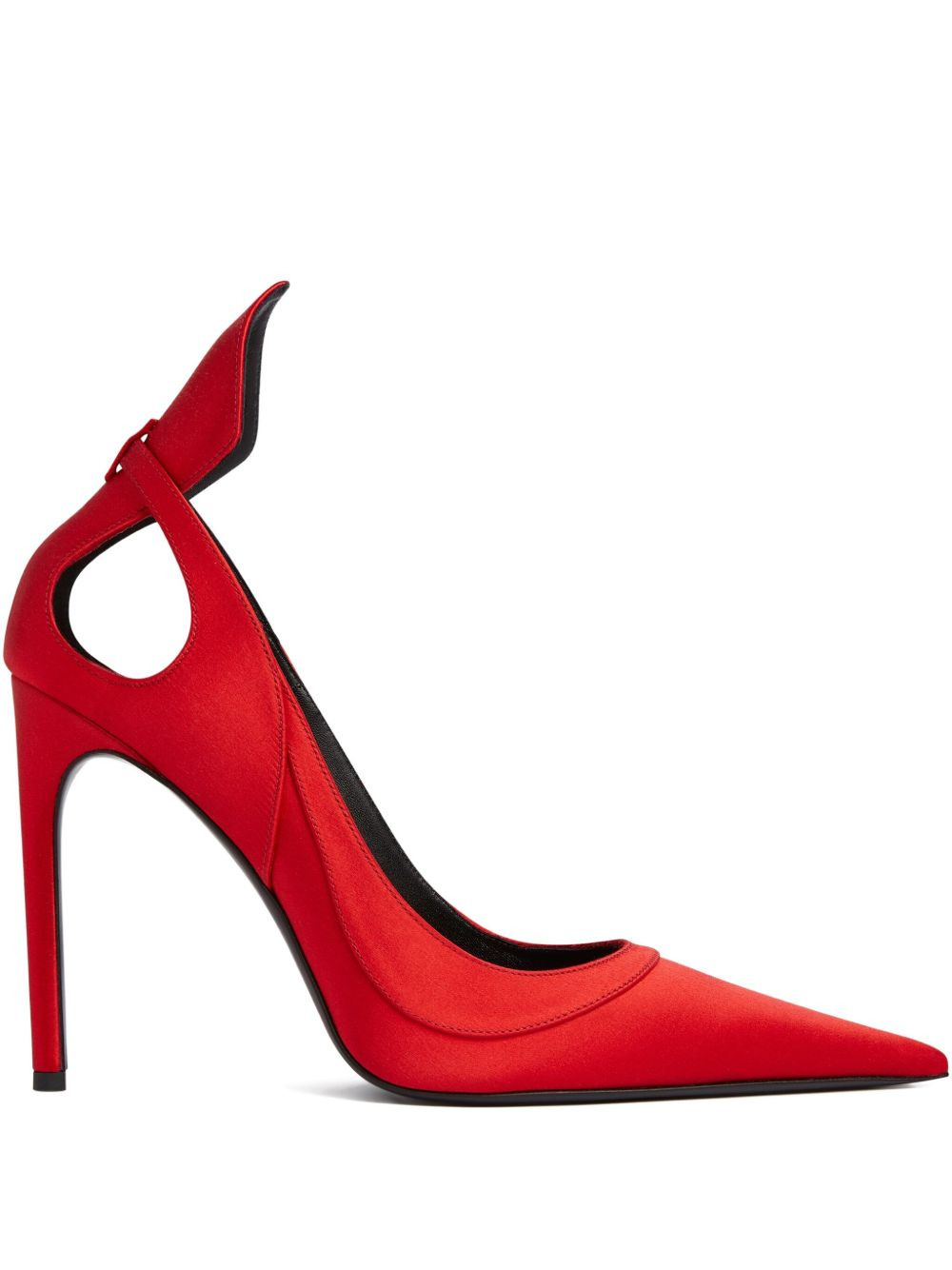 105mm satin cut-out pumps - 1