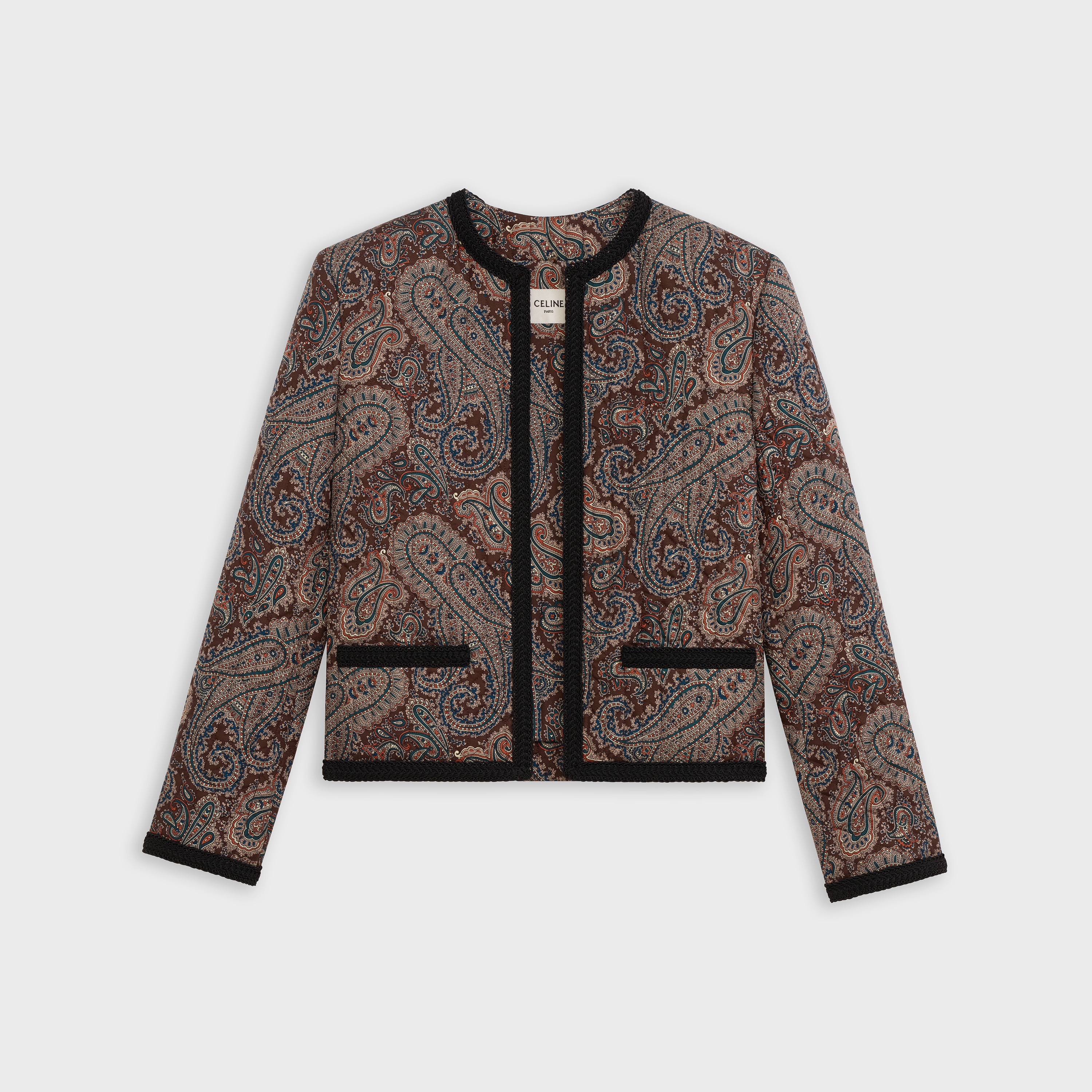 'CHASSEUR' JACKET IN PRINTED SILK TWILL - 1