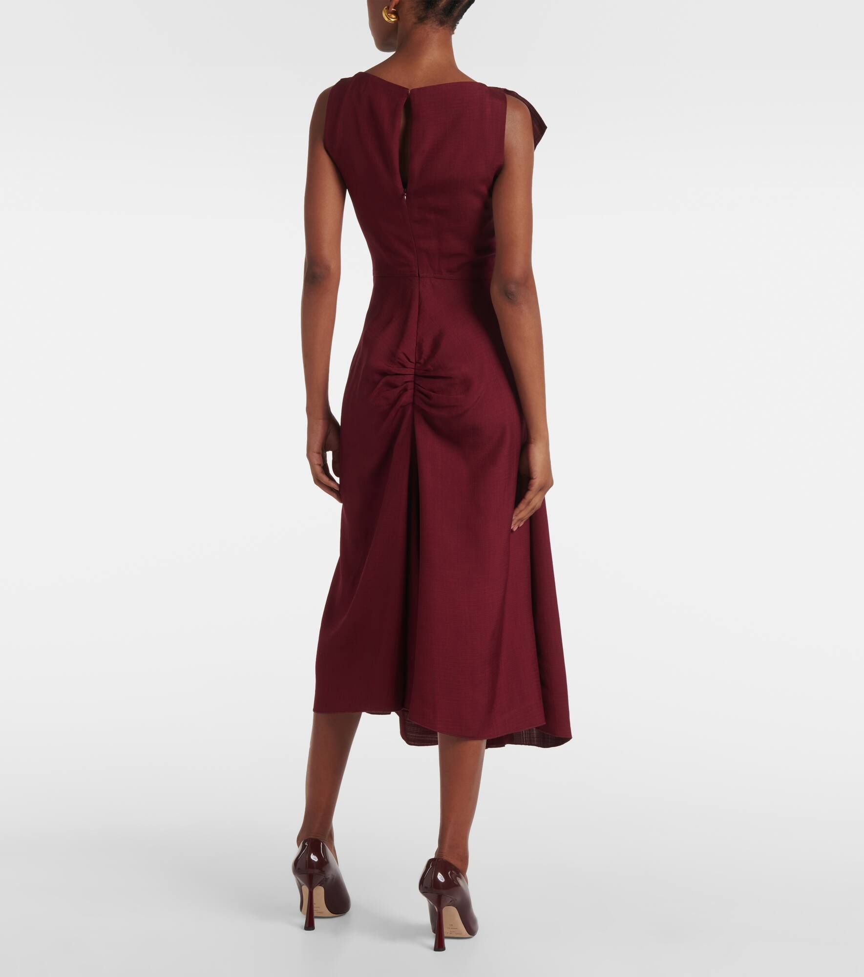 Deconstructed gathered midi dress - 3
