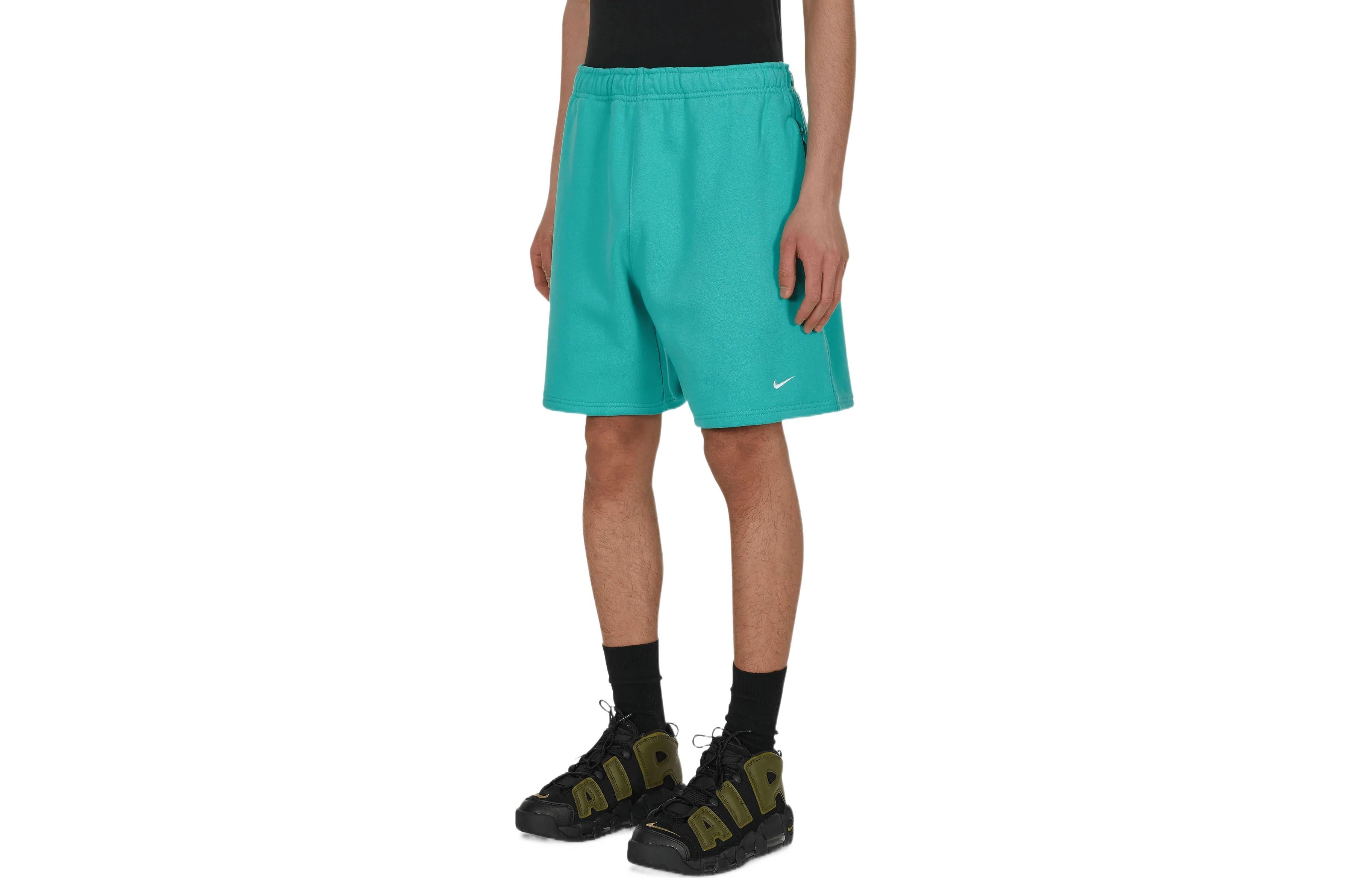 Men's Nike Special Project Solo Swoosh Solid Color Logo Embroidered Straight Shorts Blue Green DV305 - 3