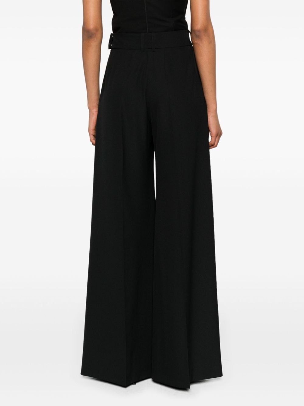 mid-rise palazzo crepe trousers - 4