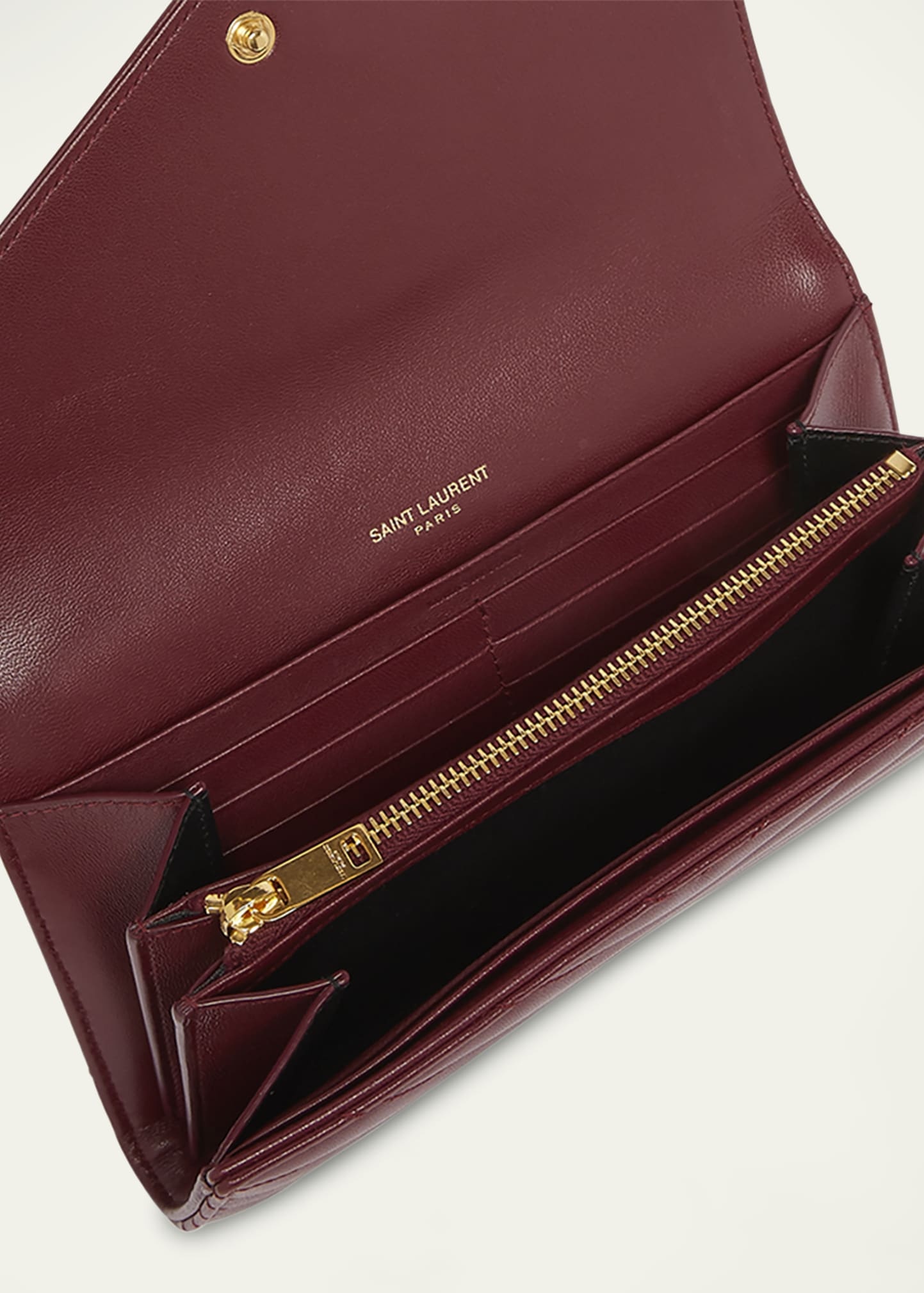 YSL Monogram Large Envelope Flap Wallet in Smooth Leather - 4