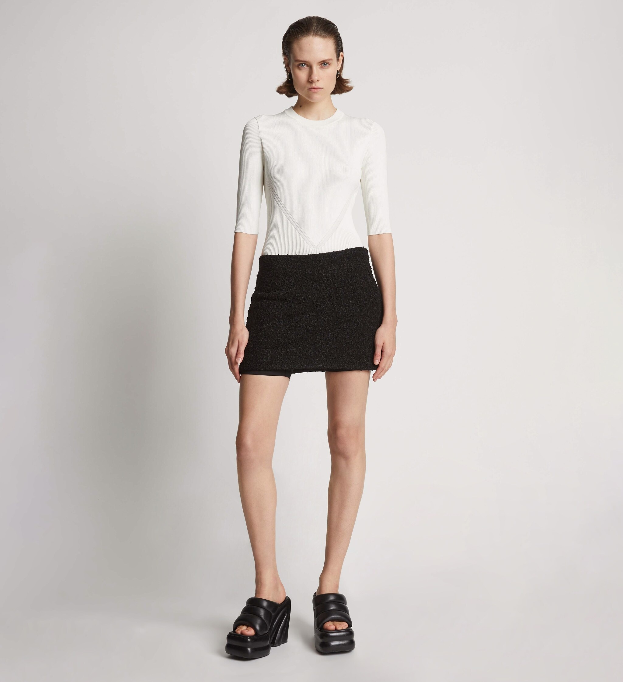 Stretch Boucle Mini Skirt - 2