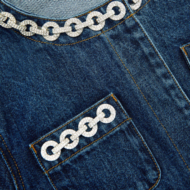Crystal Trim Denim Jacket 5