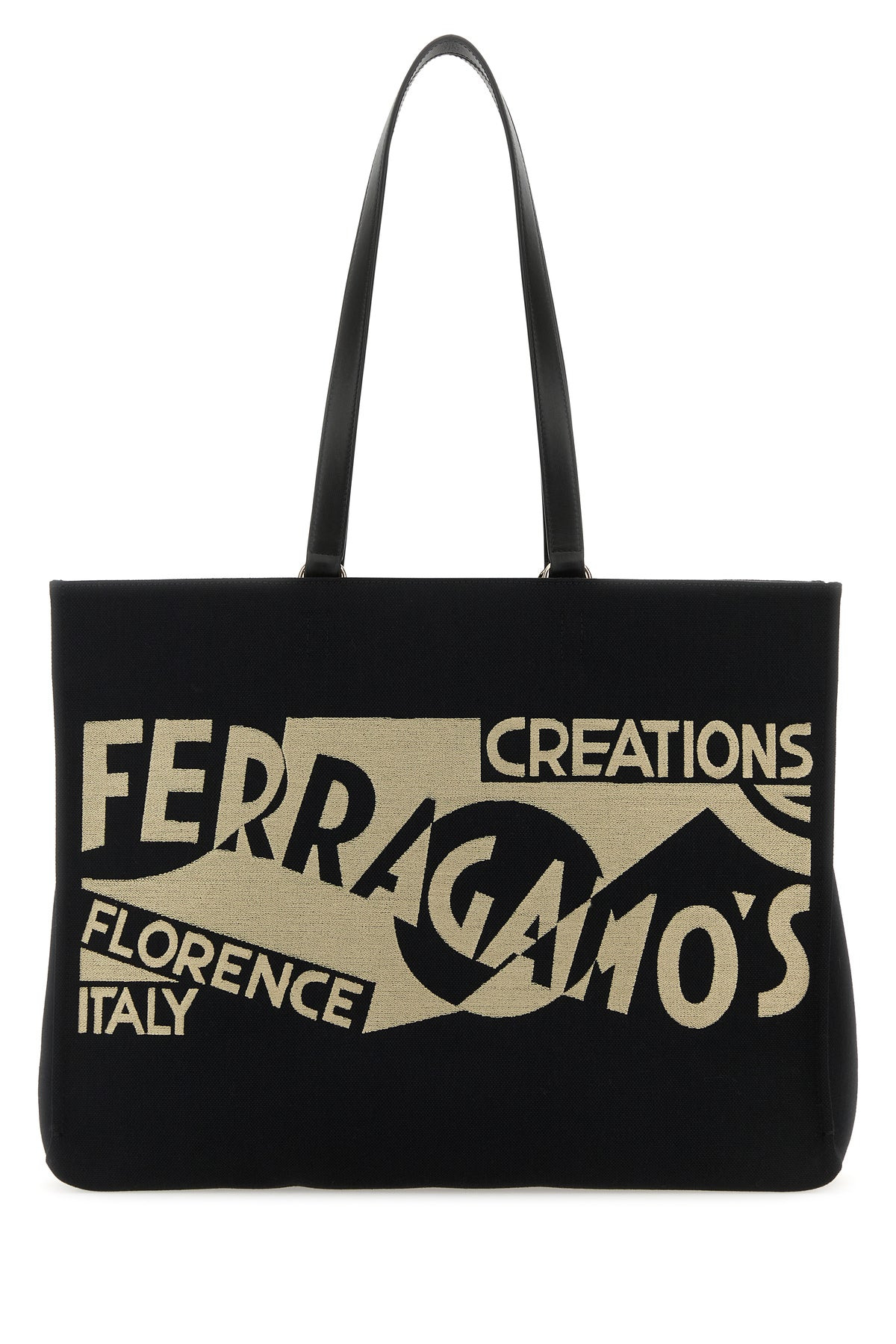 Black canvas large TT Sign shopping bag - 1