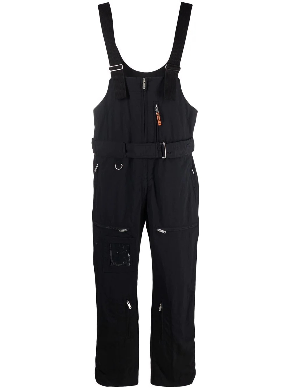 belted zip-detail dungarees - 1