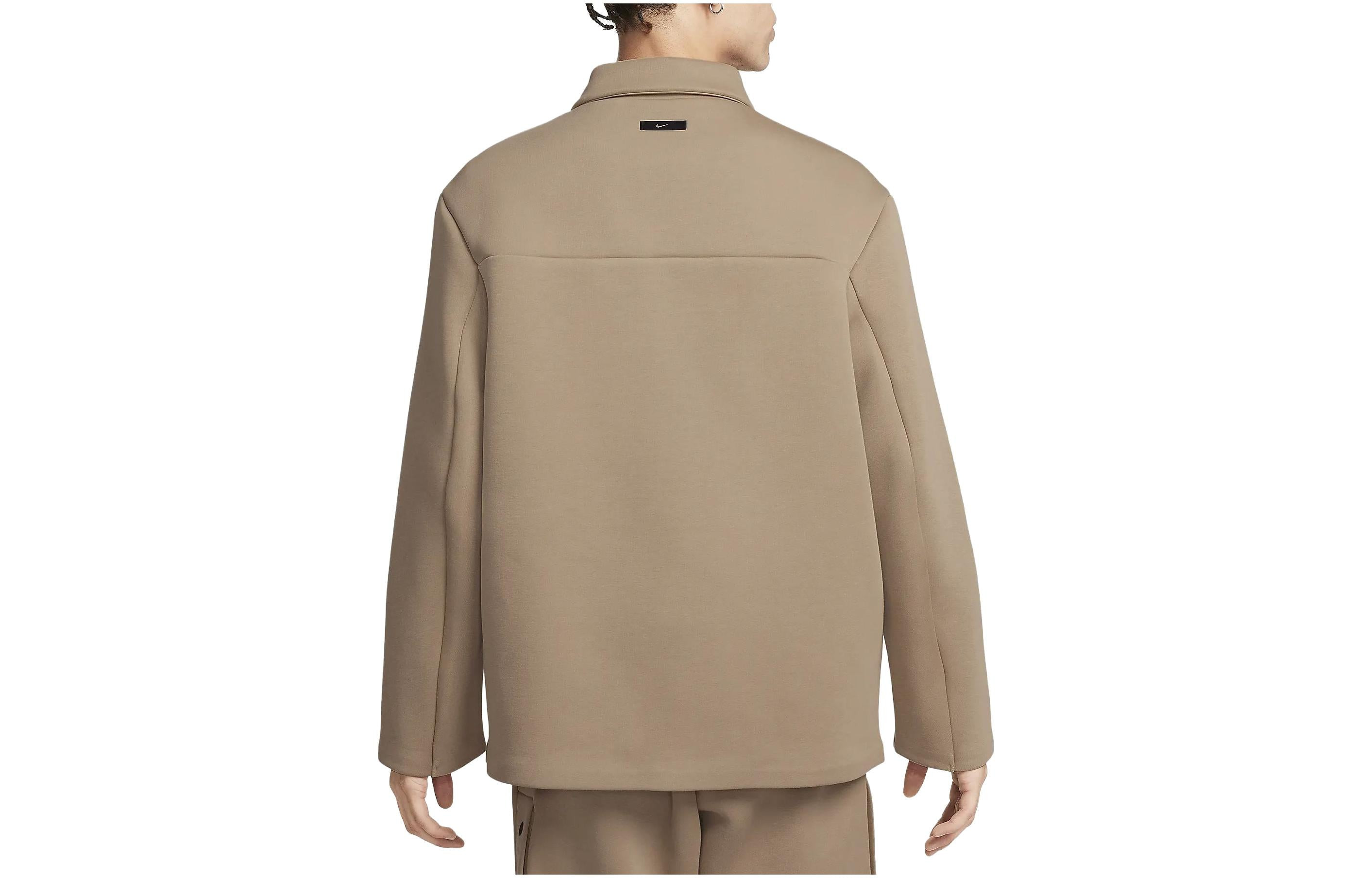 Nike Sportswear Tech Fleece Reimagined Wide Shirt Jacket 'Khaki' FB8168-247 - 4