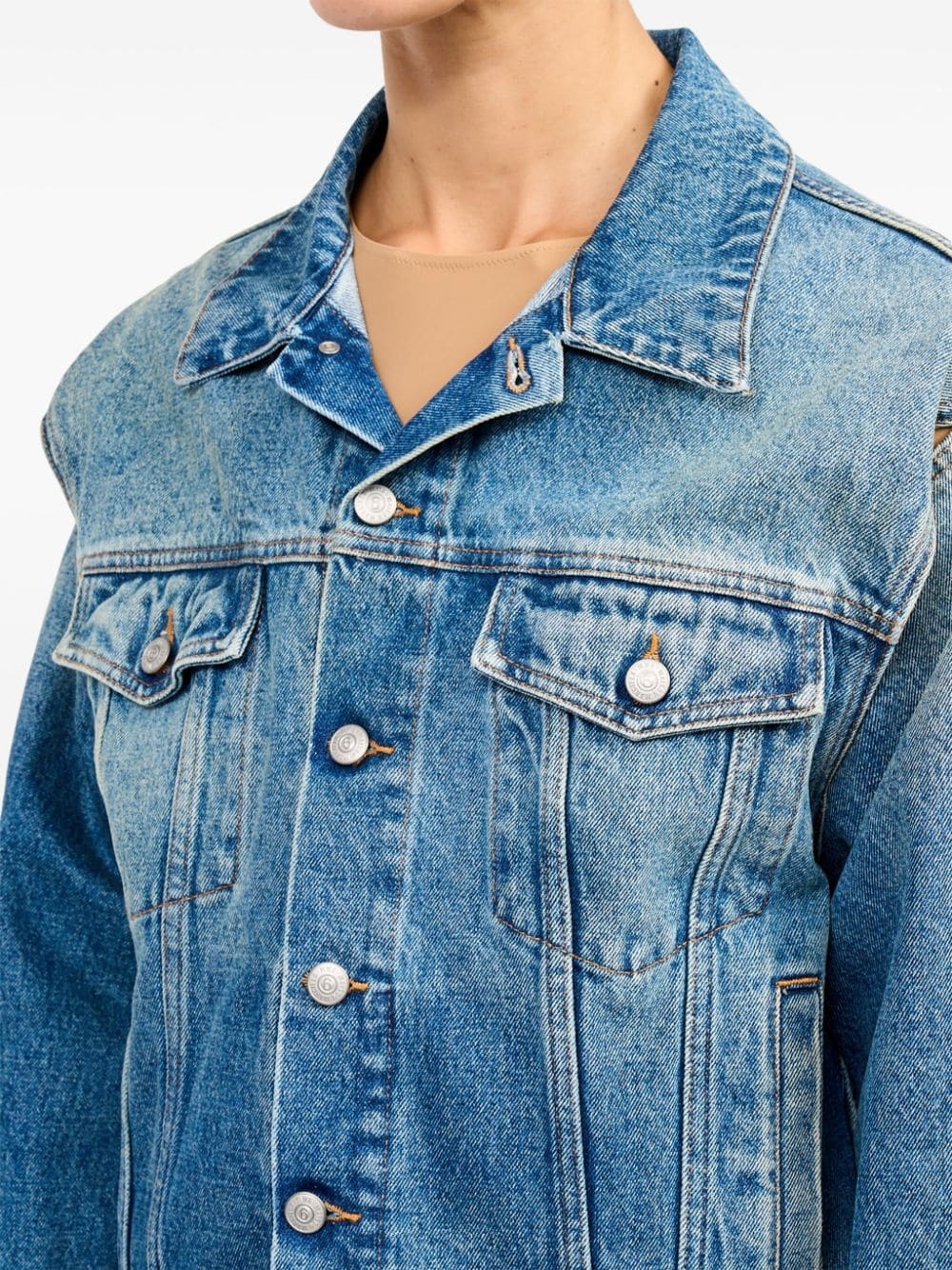 single-stitch denim jacket - 7