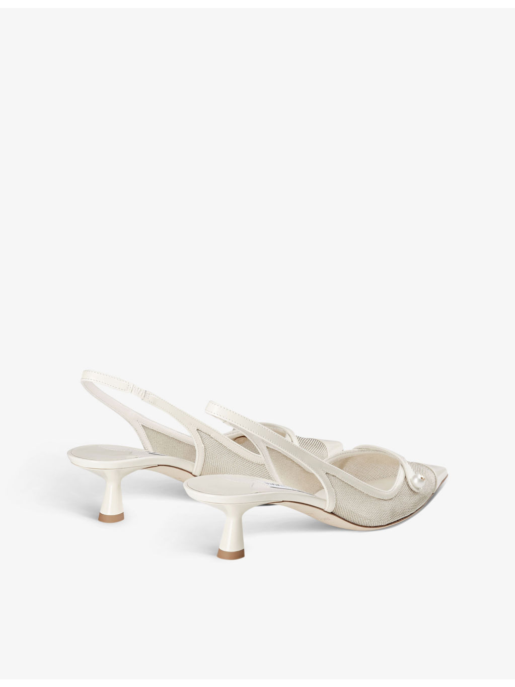 Amita 45 leather and mesh slingback heels - 4
