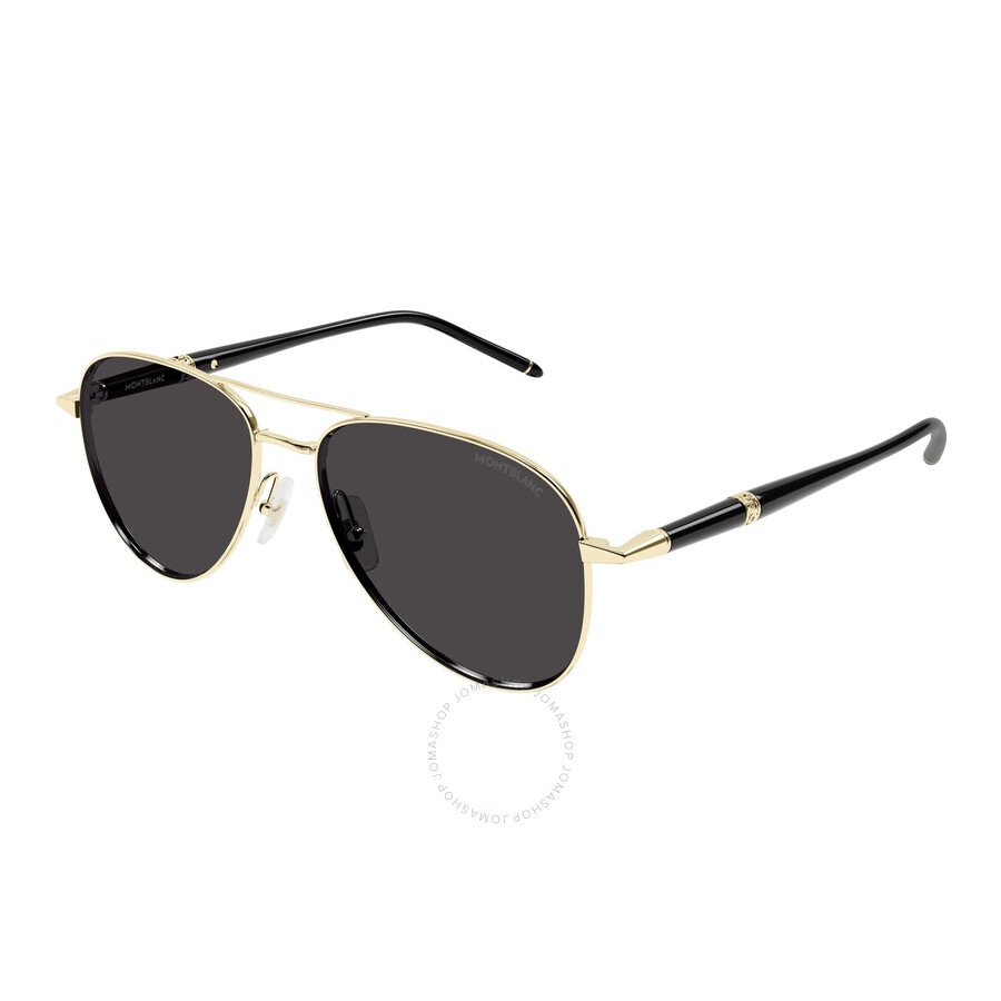Montblanc Grey Pilot Men's Sunglasses MB0345S 001 57 - 1