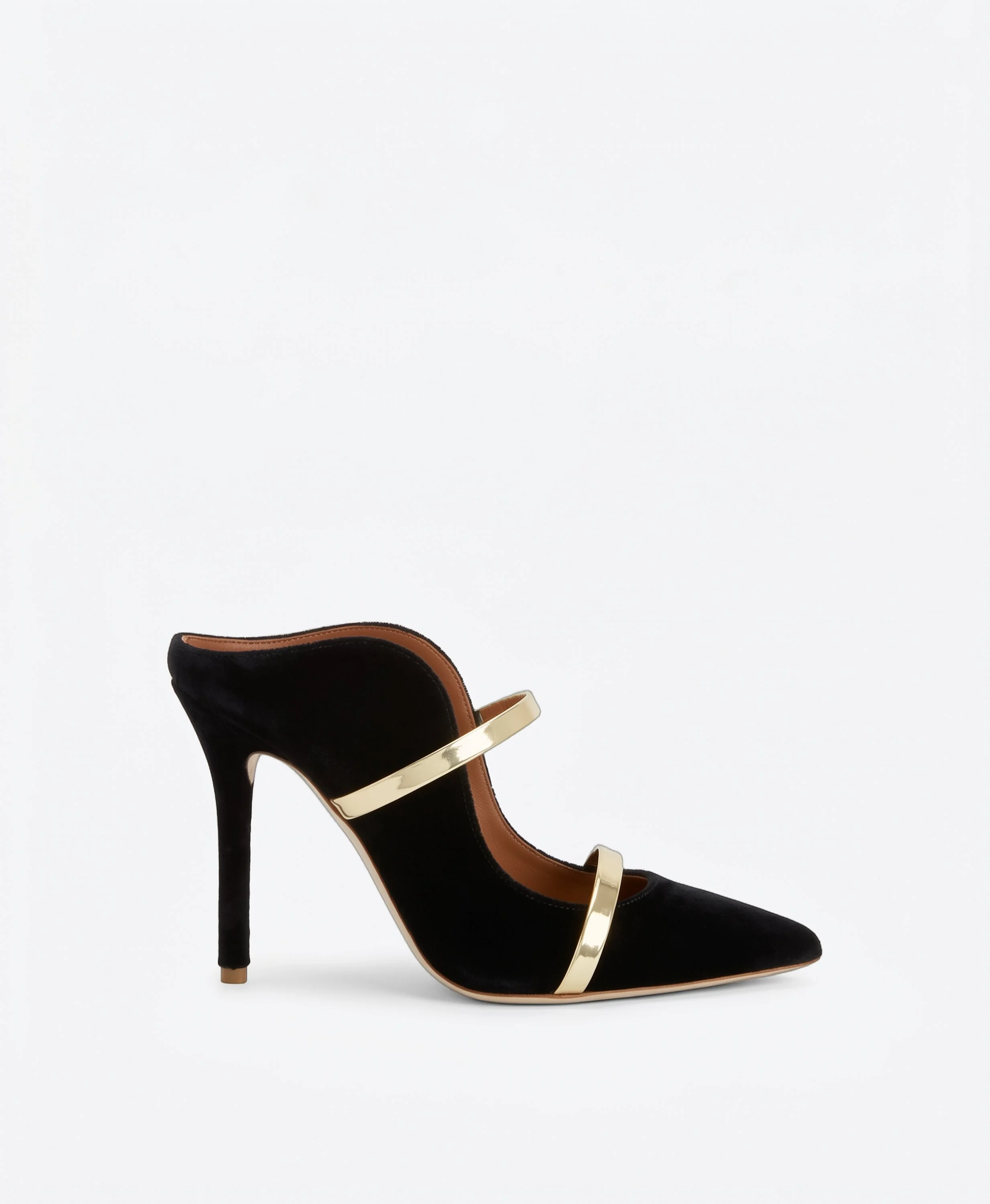 Maureen 100 Black & Gold Heeled Mule - 1