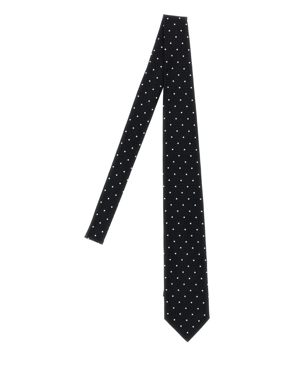 polka dot-pattern jacquard tie - 1