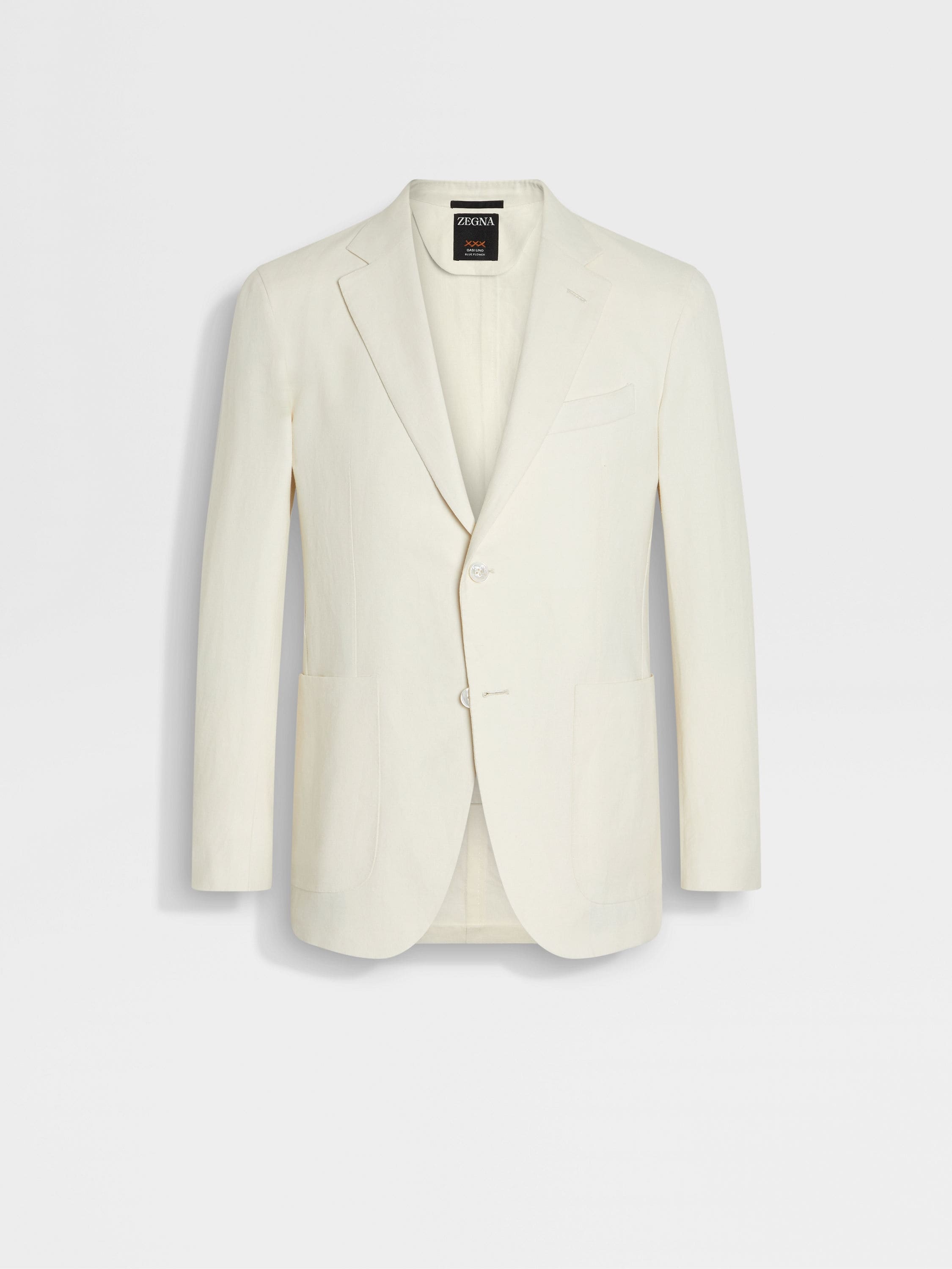 WHITE OASI LINO BLUE FLOWER JACKET - 2
