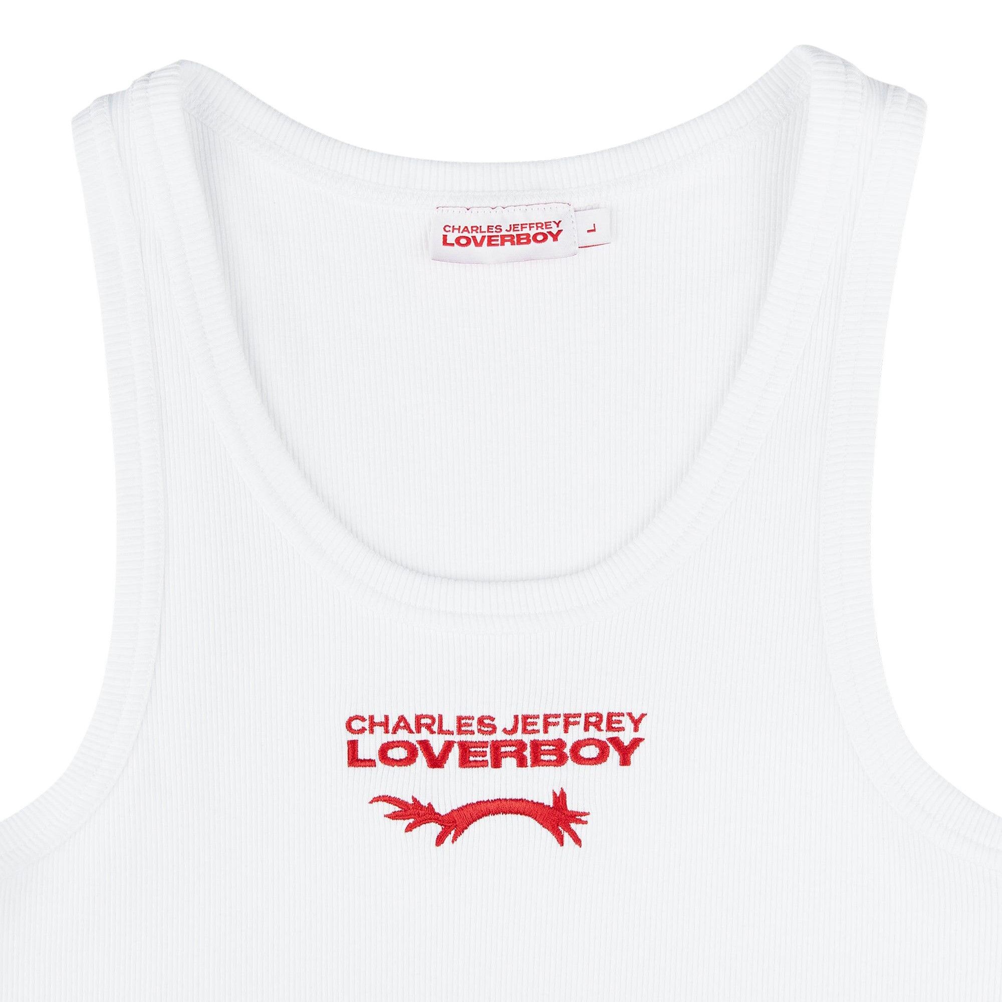 Charles Jeffrey Loverboy Knitted Logo Tank 'White' - 3