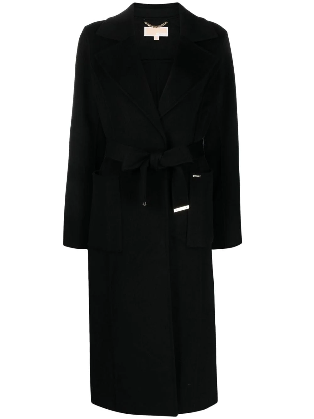 belted double-breasted coat - 1