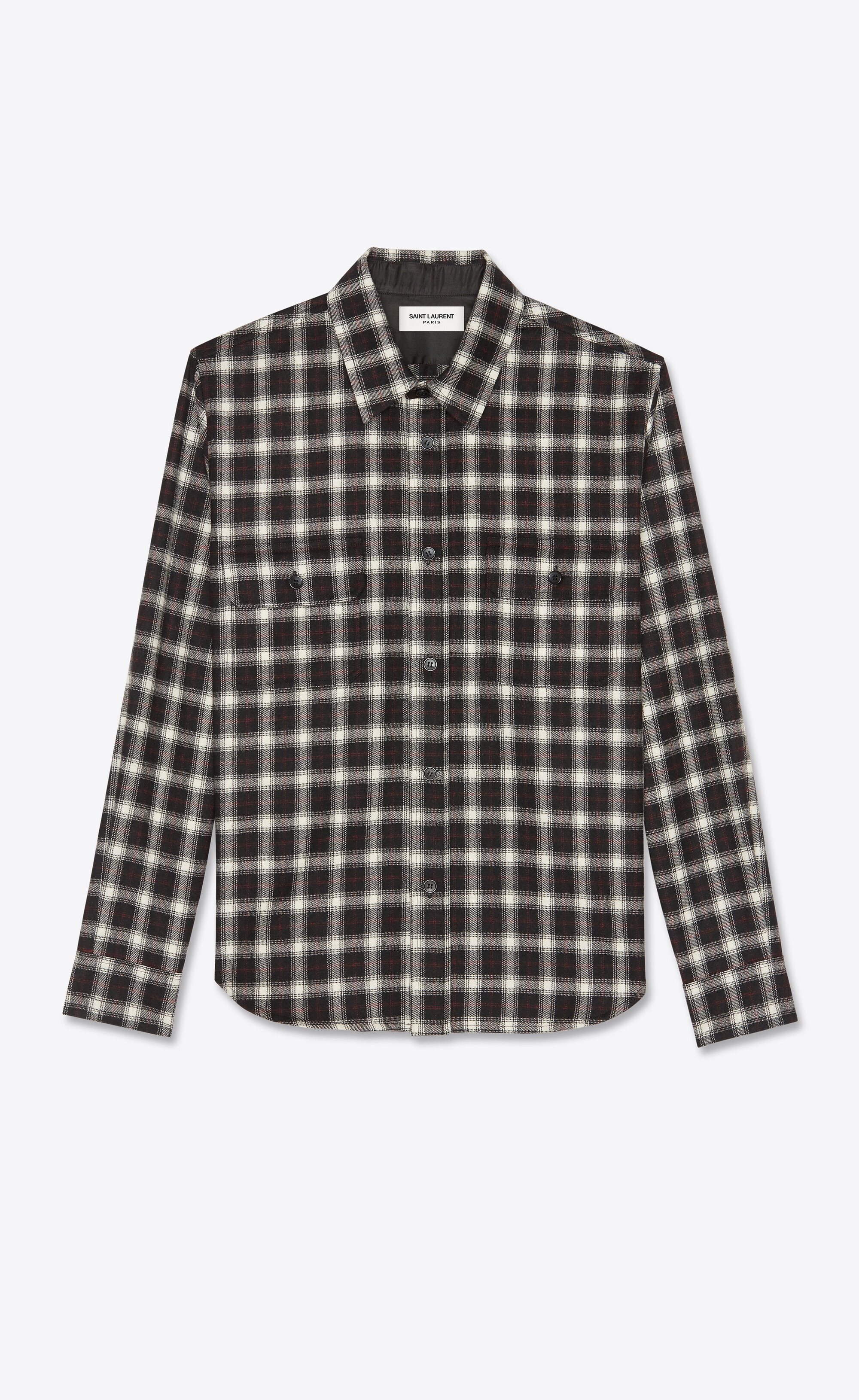 check overshirt in wool - 1