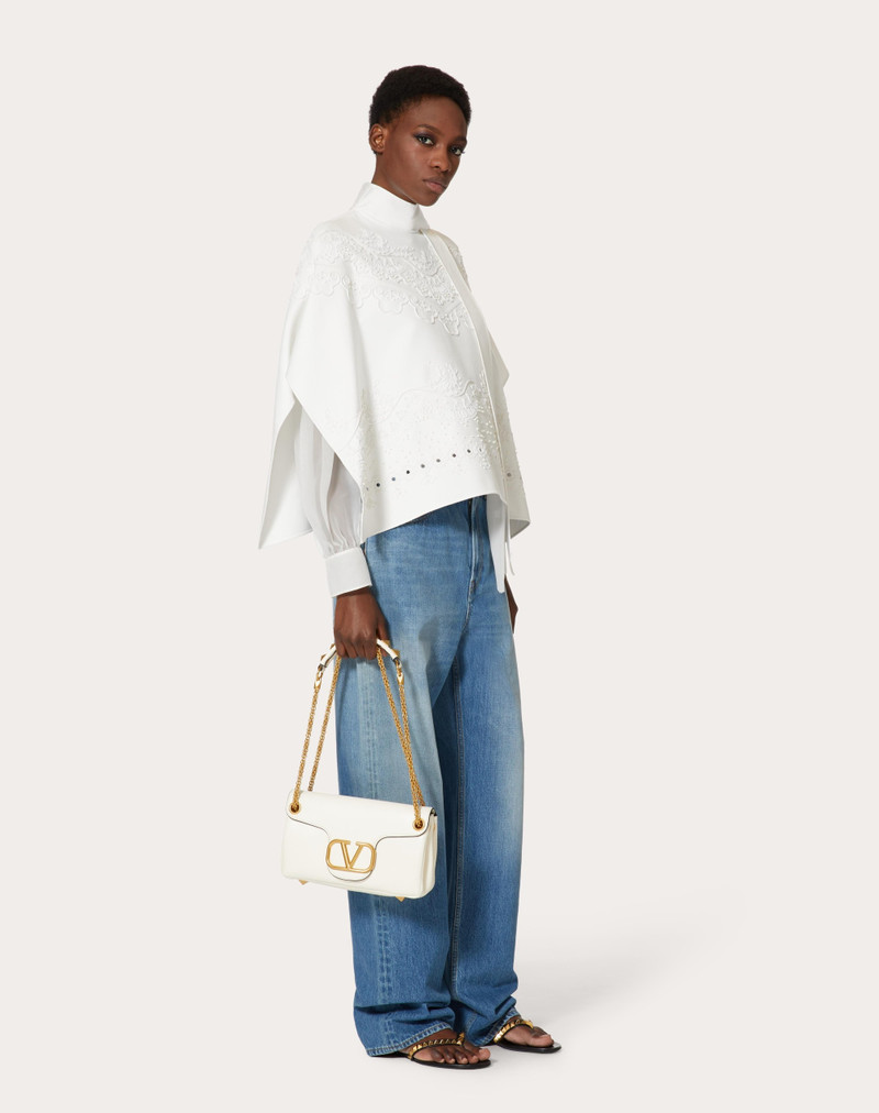 Valentino SHORT EMBROIDERED LIGHT DOUBLE SPLITTABLE GABARDINE CAPE outlook