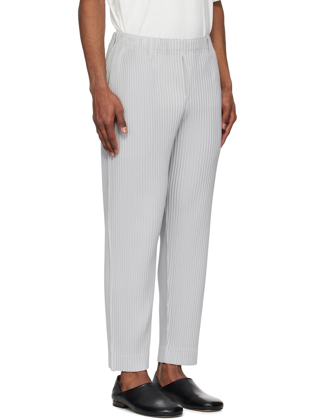 Gray Basics Trousers - 2