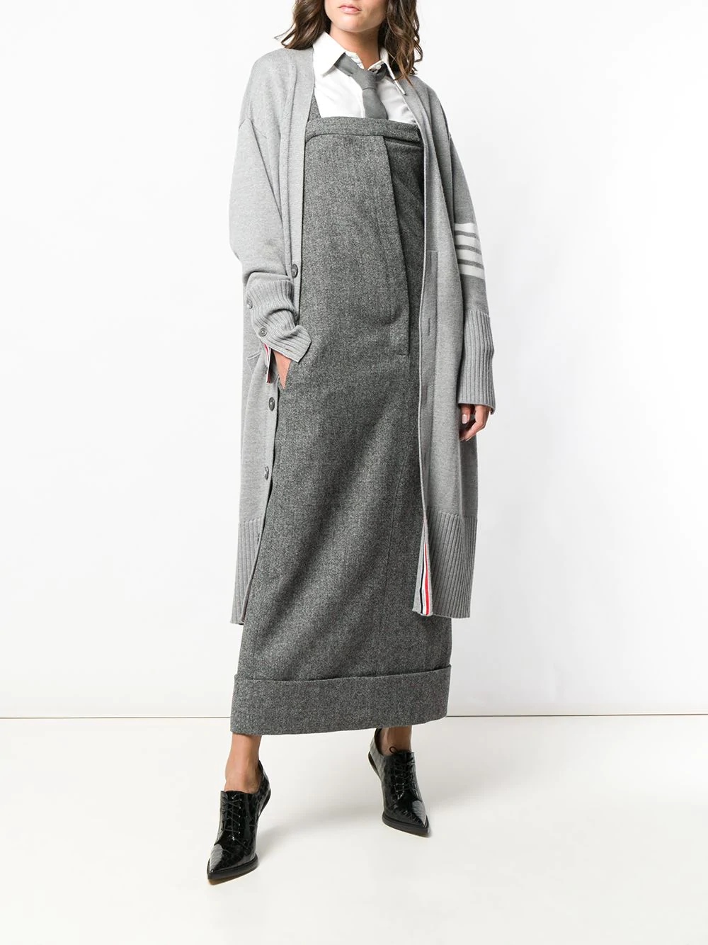 4-Bar stripe long cardigan - 2