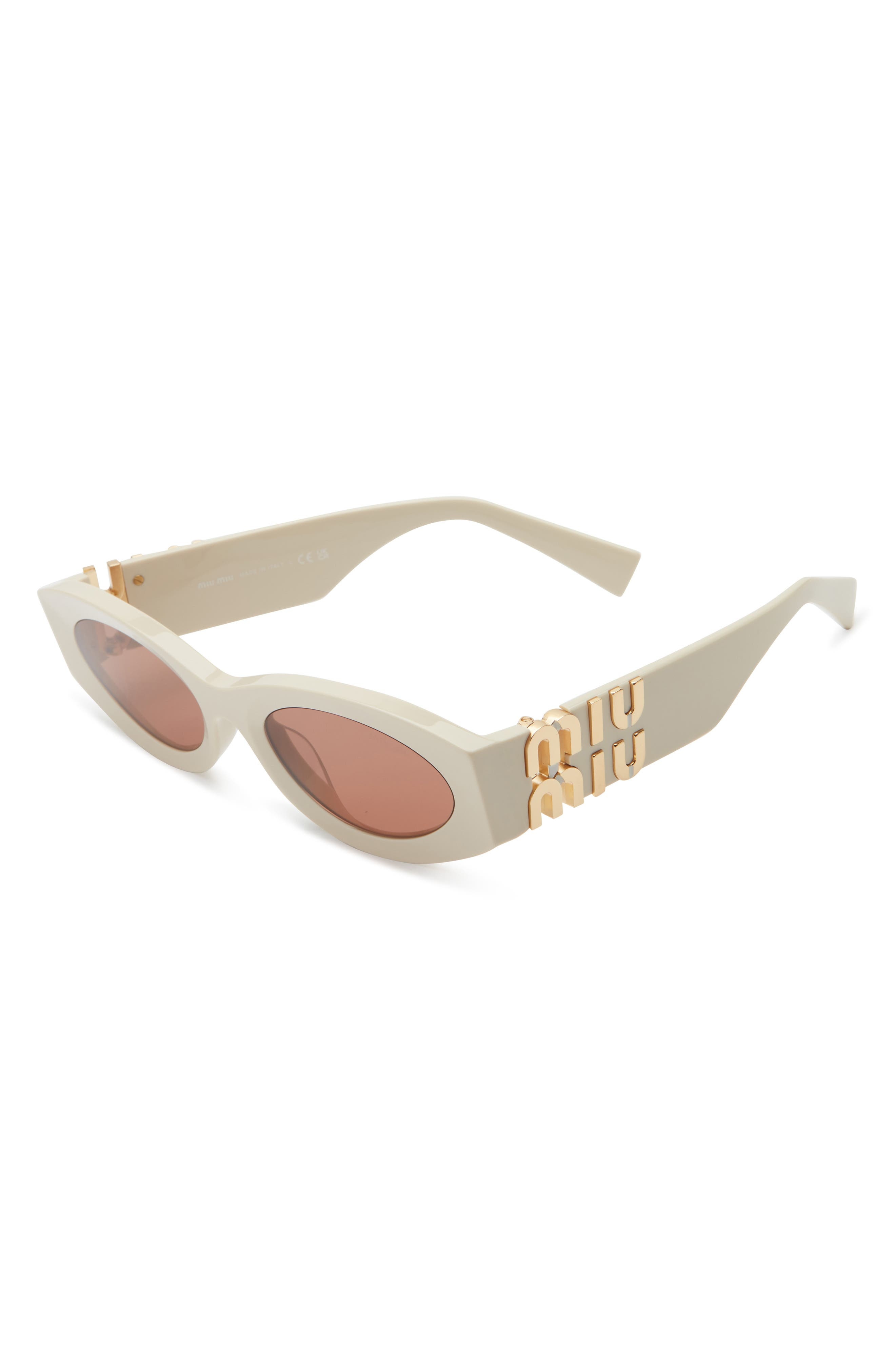 Miu Miu 54mm Rectangular Sunglasses in Milk/Brown at Nordstrom - 2