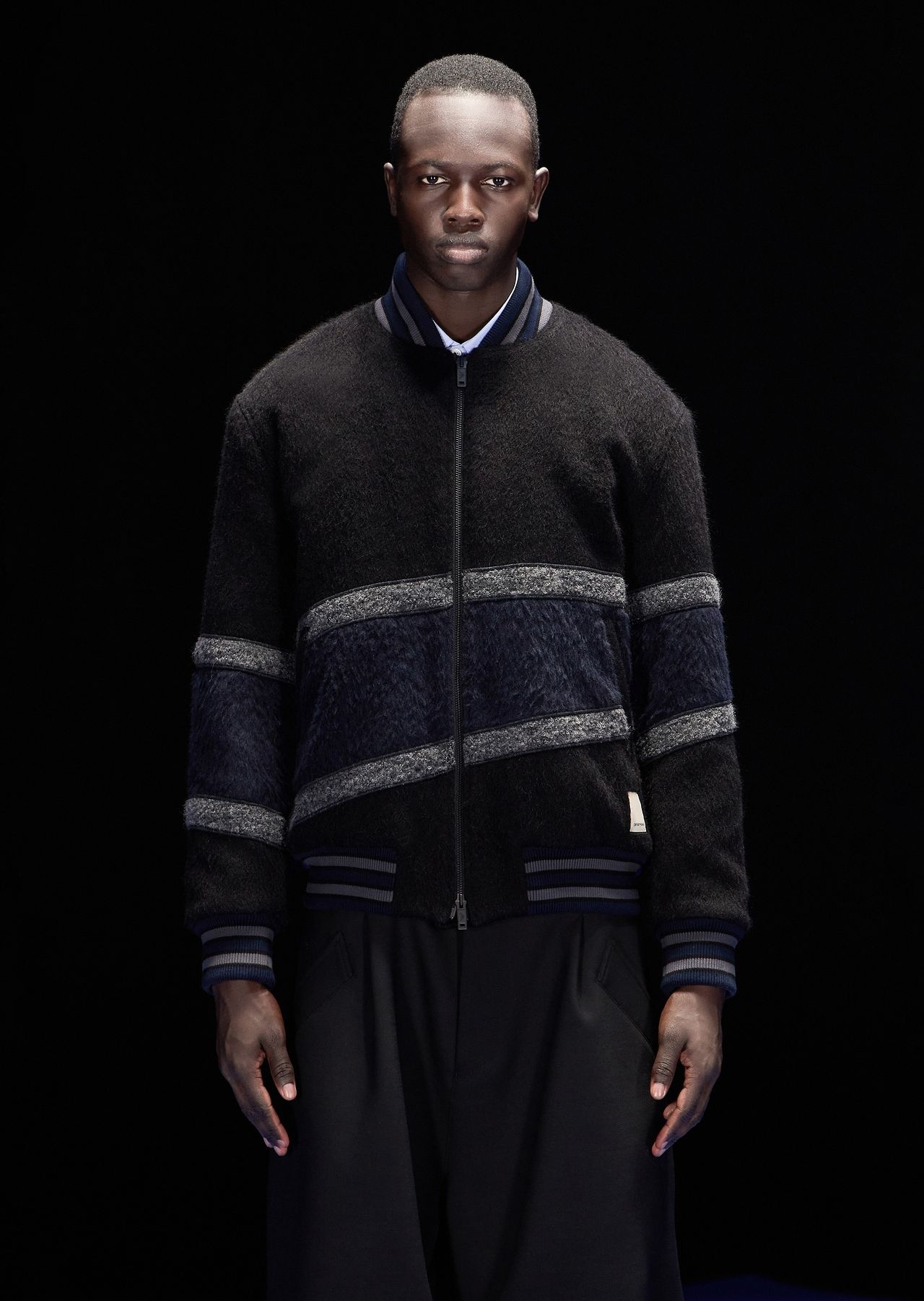 ASV Black Blue capsule collection mohair-wool blend blouson - 2