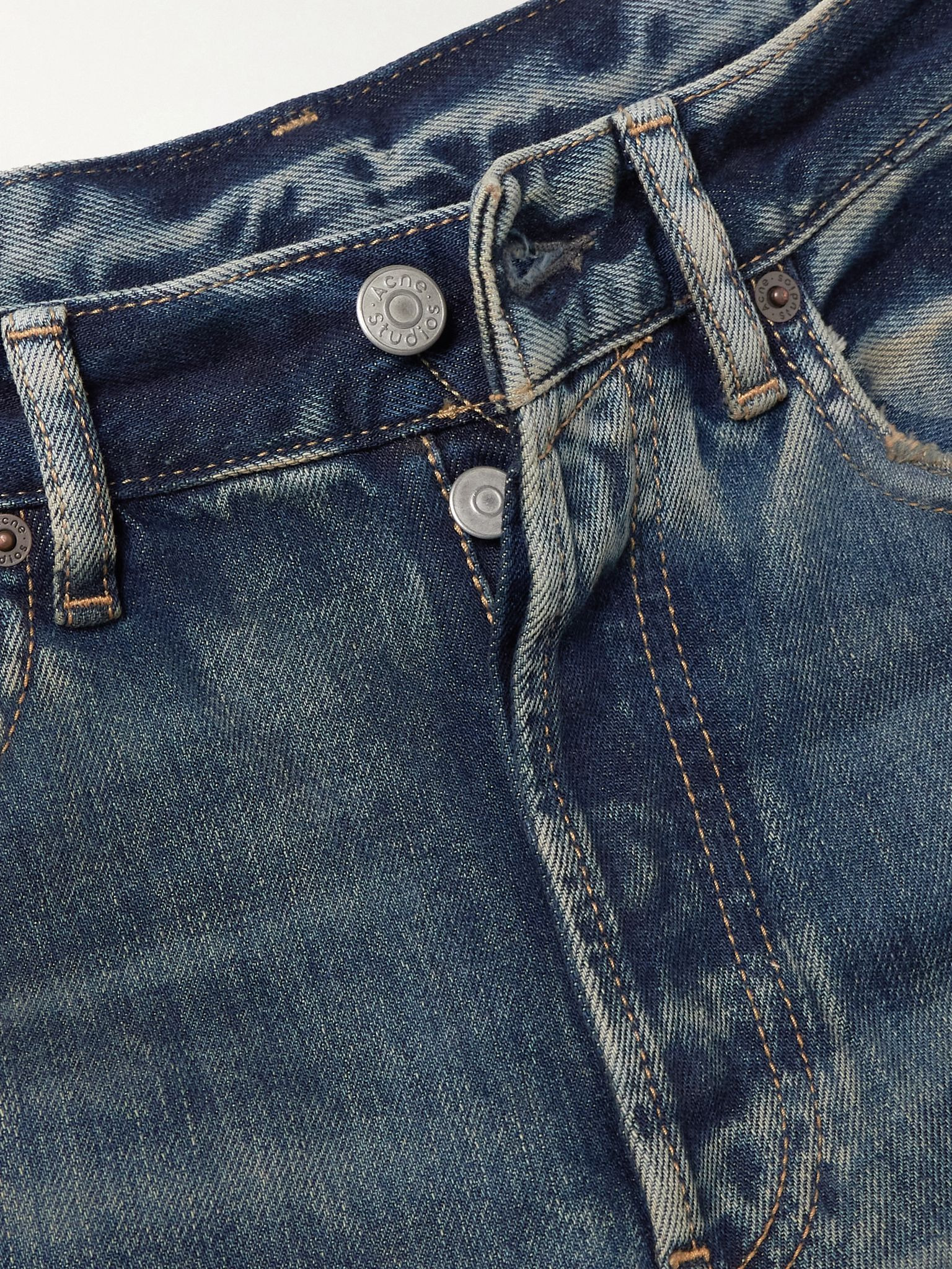 2021 distressed mid-rise flared organic jeans Blue - 5