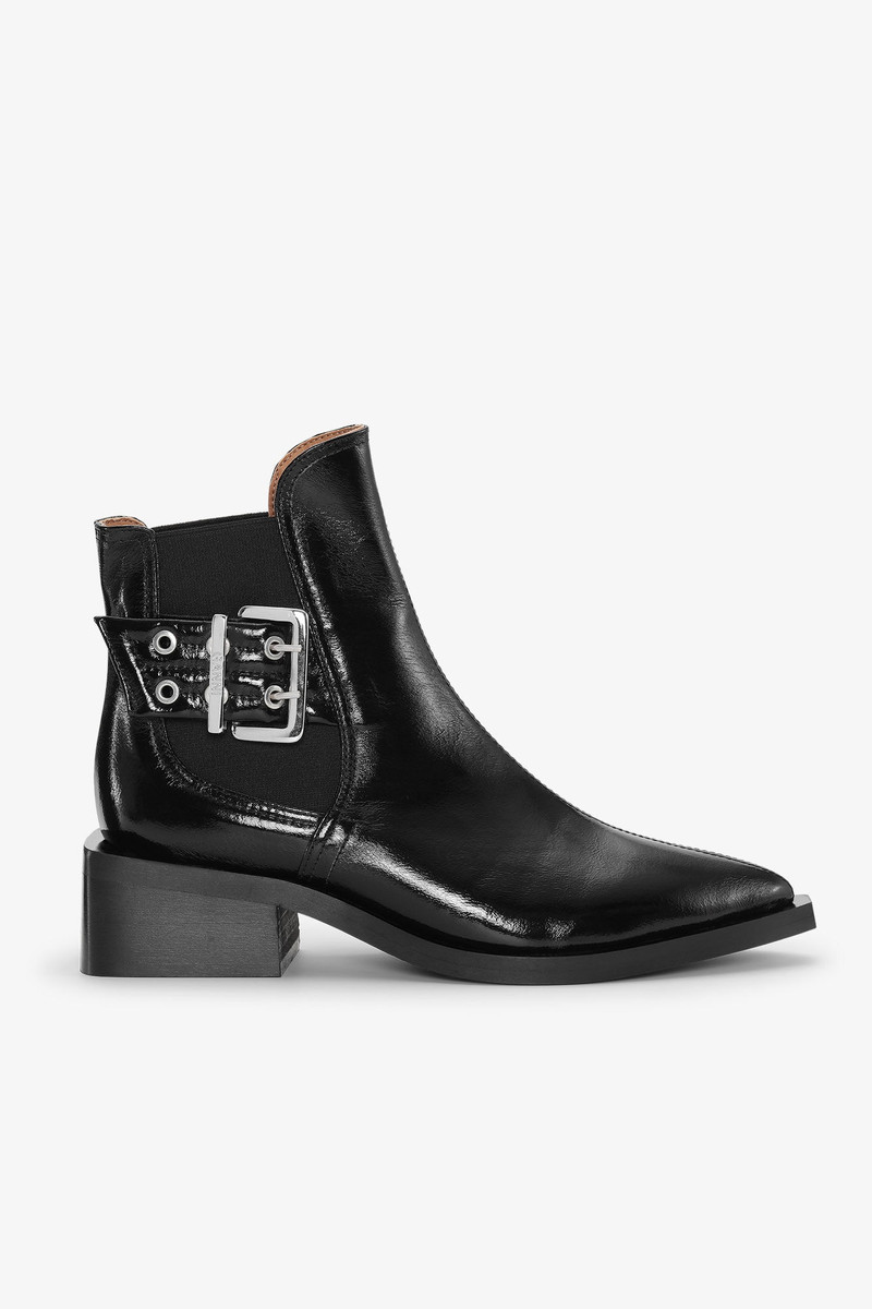 BLACK CHUNKY BUCKLE CHELSEA 부스 - 1