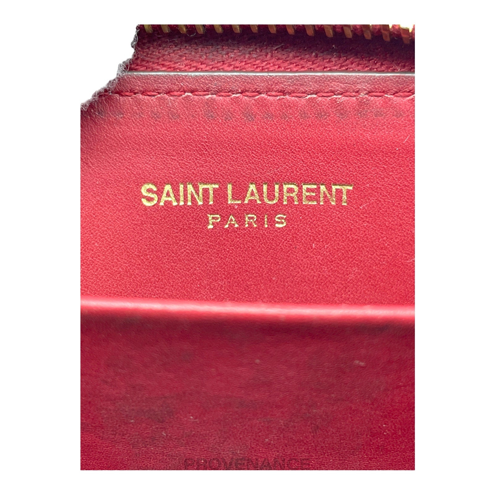 Saint Laurent Paris SLP Compact  Zip Card Wallet - Red Leather - 6