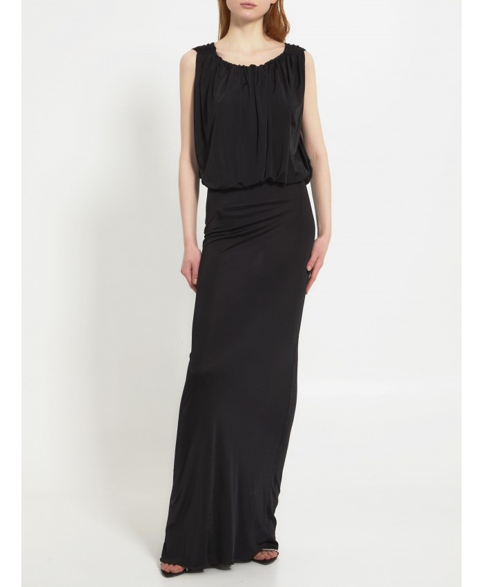 【SAINT LAURENT】LONG DRESS IN SHINY JERSEY●723241Y7F981000 SAINT LAURENT Long dress in shiny jersey | REVERSIBLE