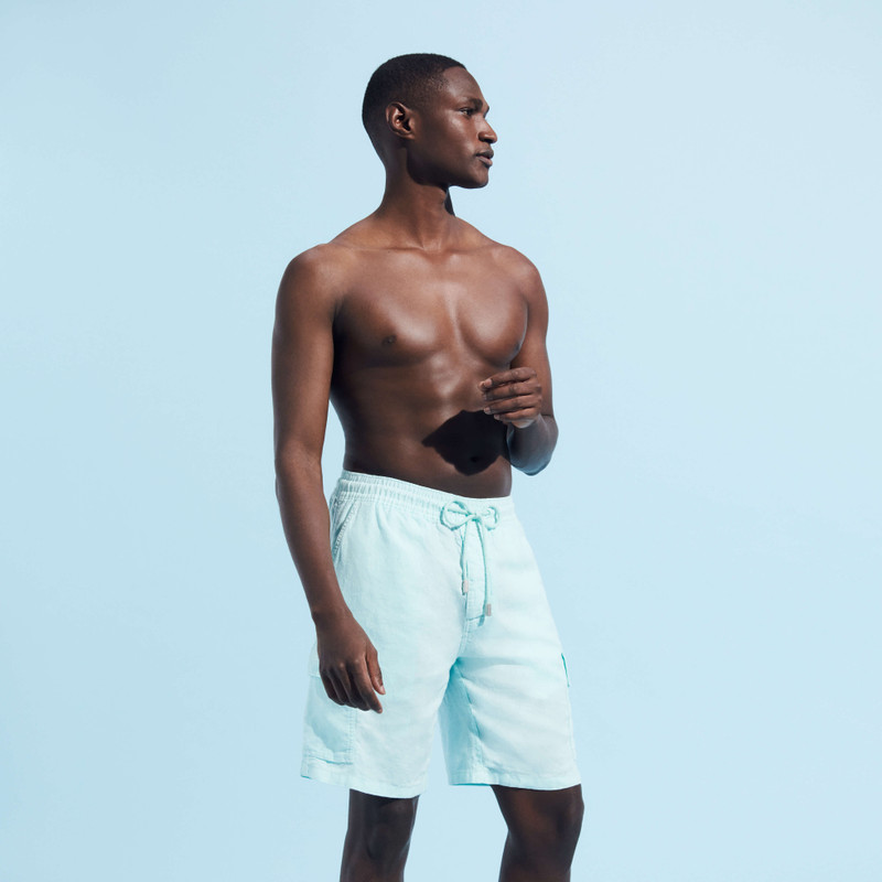 Vilebrequin Men Linen Bermuda Shorts Cargo Pockets outlook