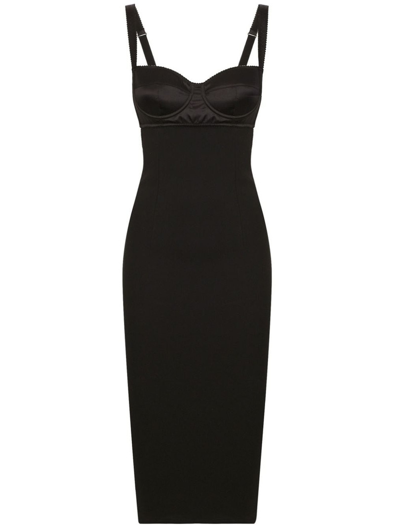 bustier-style sleeveless midi dress 1