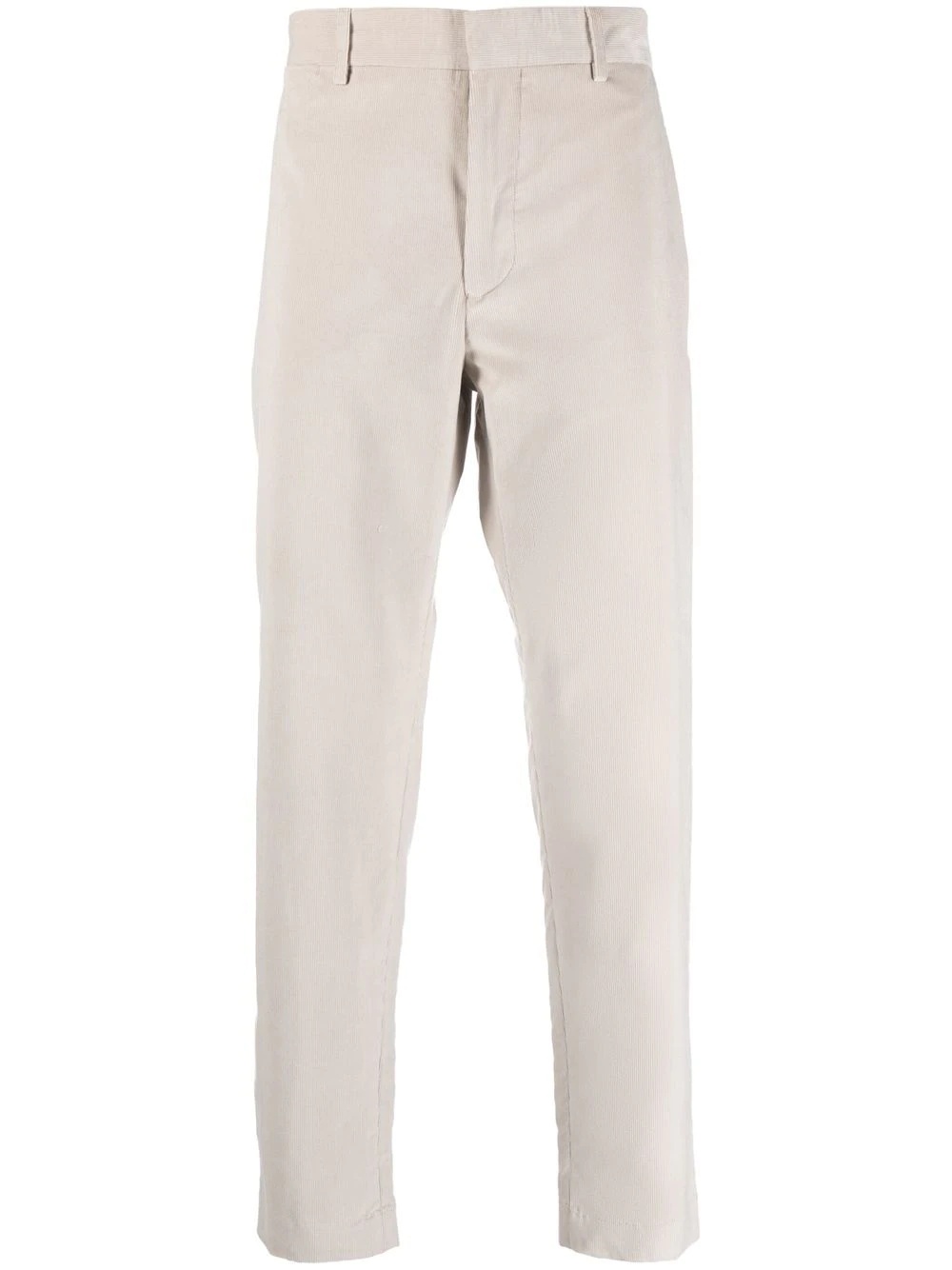 ribbed straight-leg trousers - 1