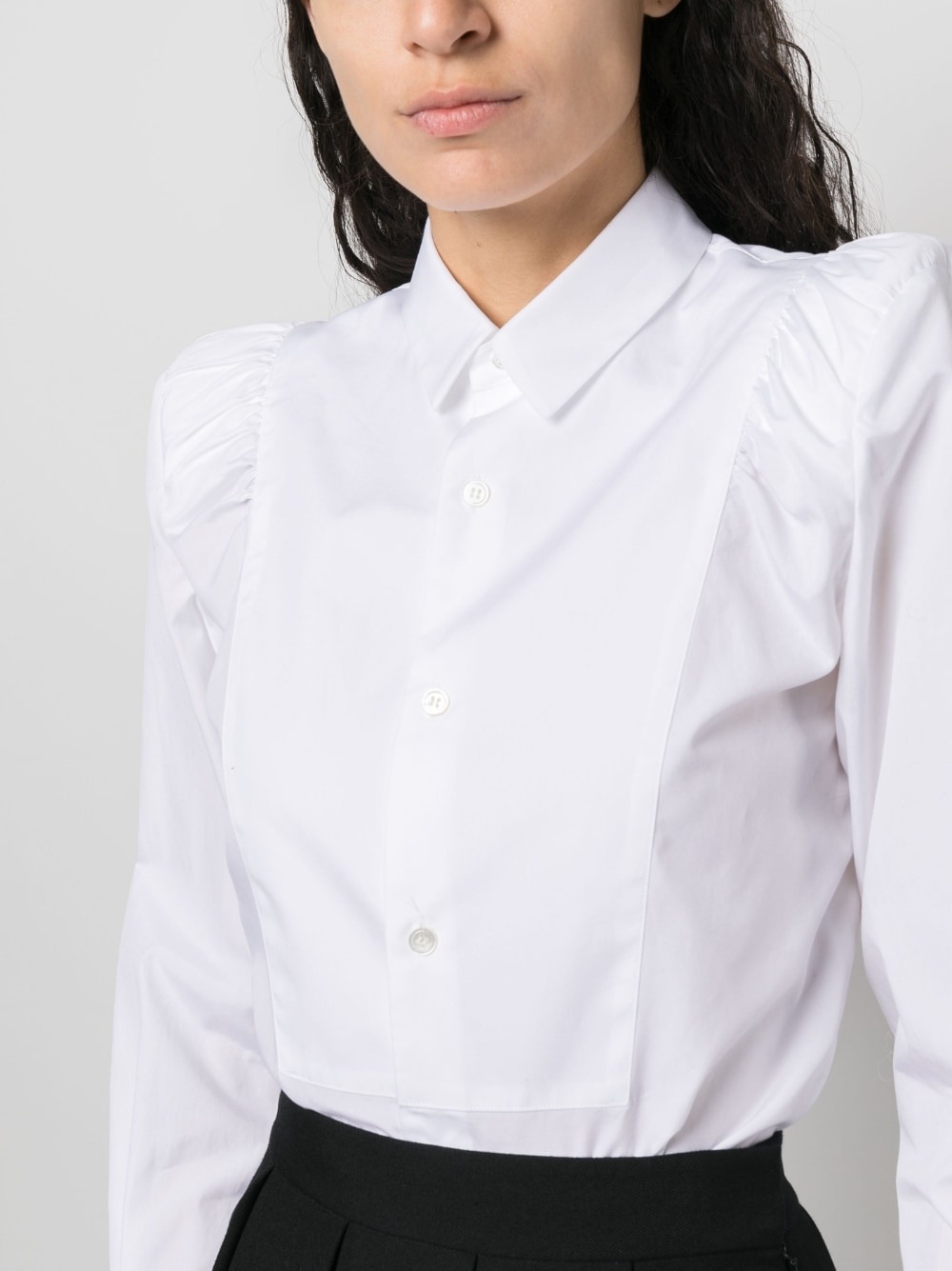 puff-sleeve cotton shirt - 5