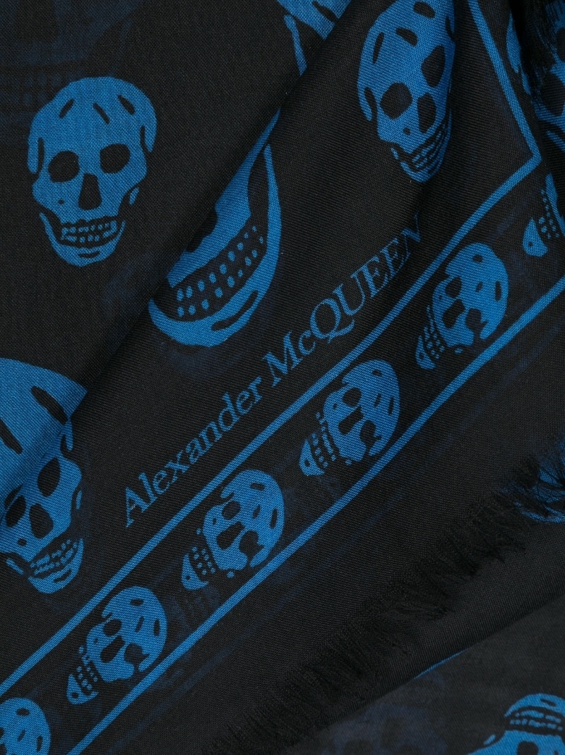 skull-print frayed scarf - 3