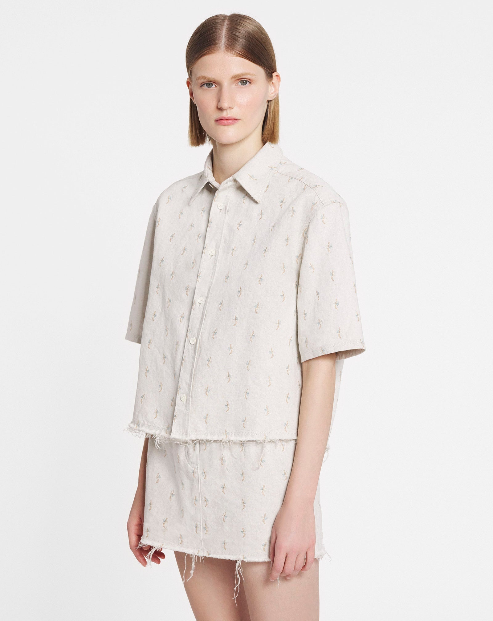 BOXY DENIM SHIRT WITH EMBROIDERY - 3
