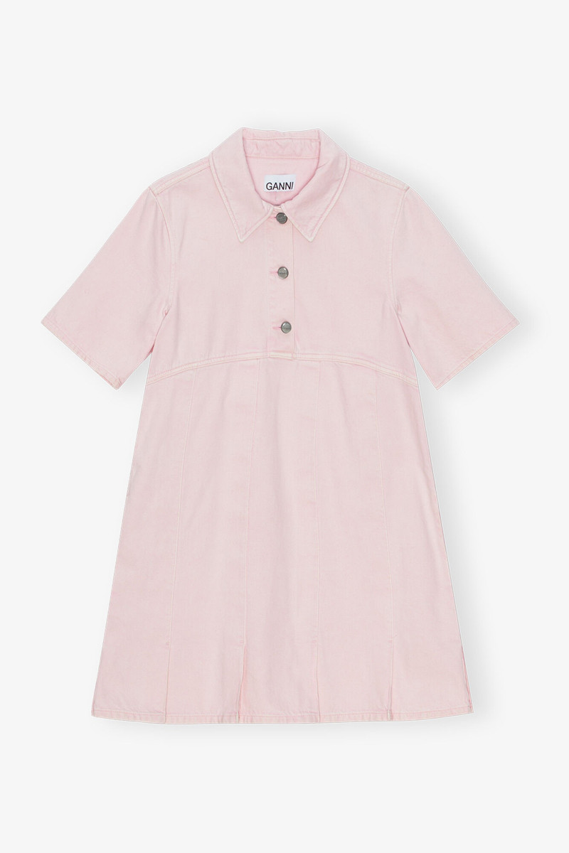 PINK DENIM MINI DRESS 1